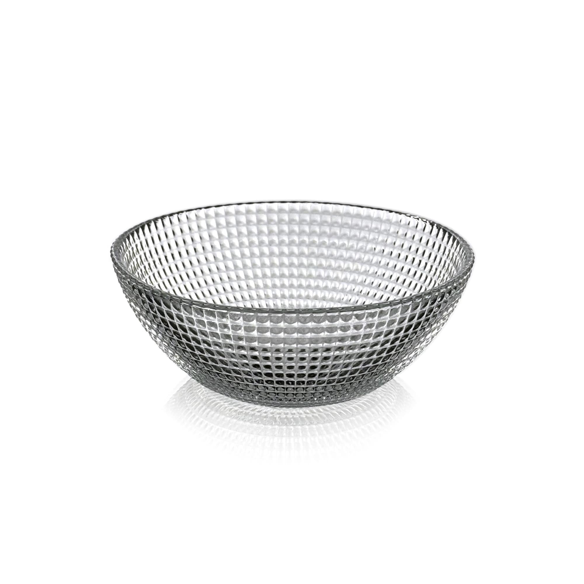 Slickblue Clear Glass Side Bowl Dinnerware with Spiral Texture and Decorative Design for Snack Serving