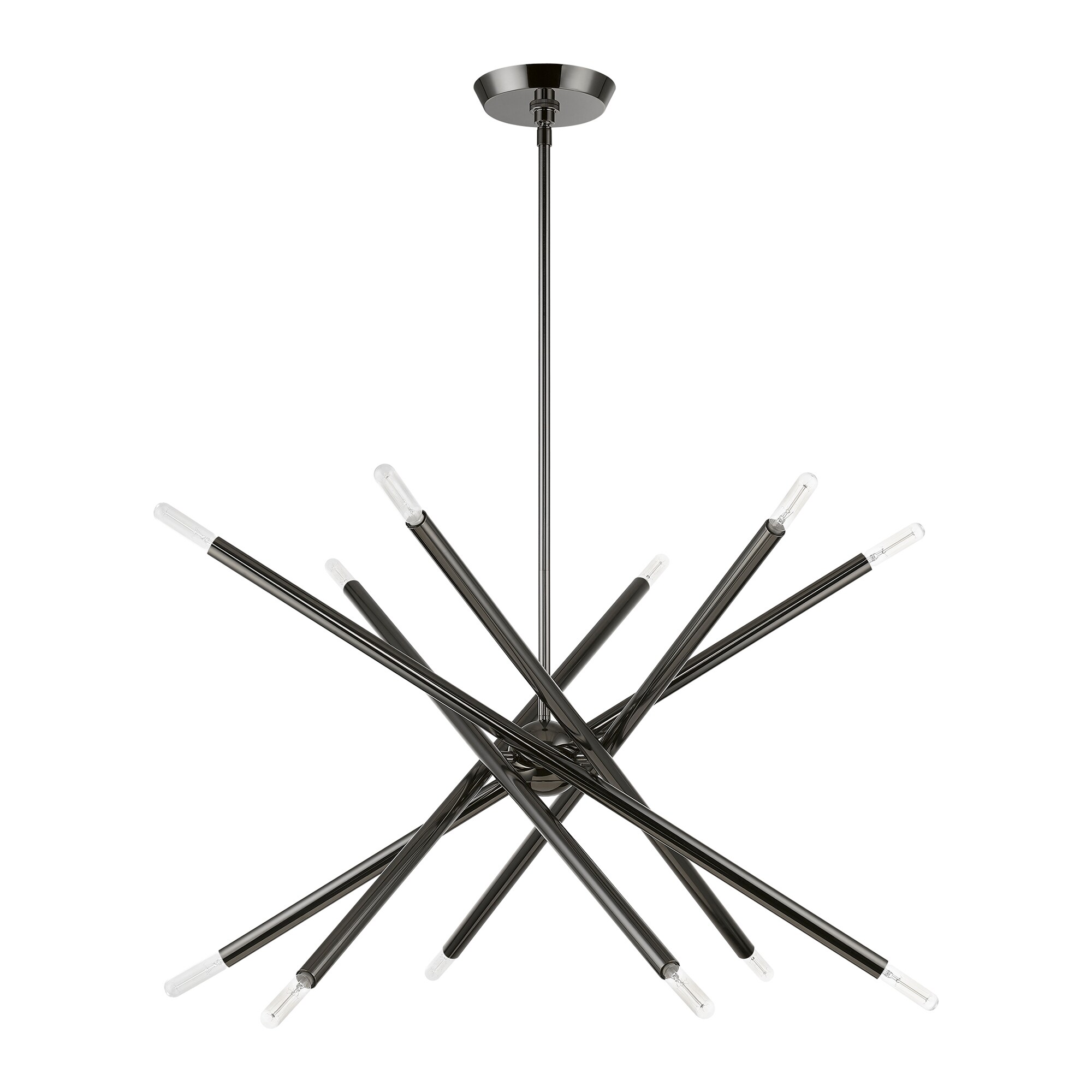 Soho Asymmetrical 12-Light Black Chrome Sputnik Chandelier