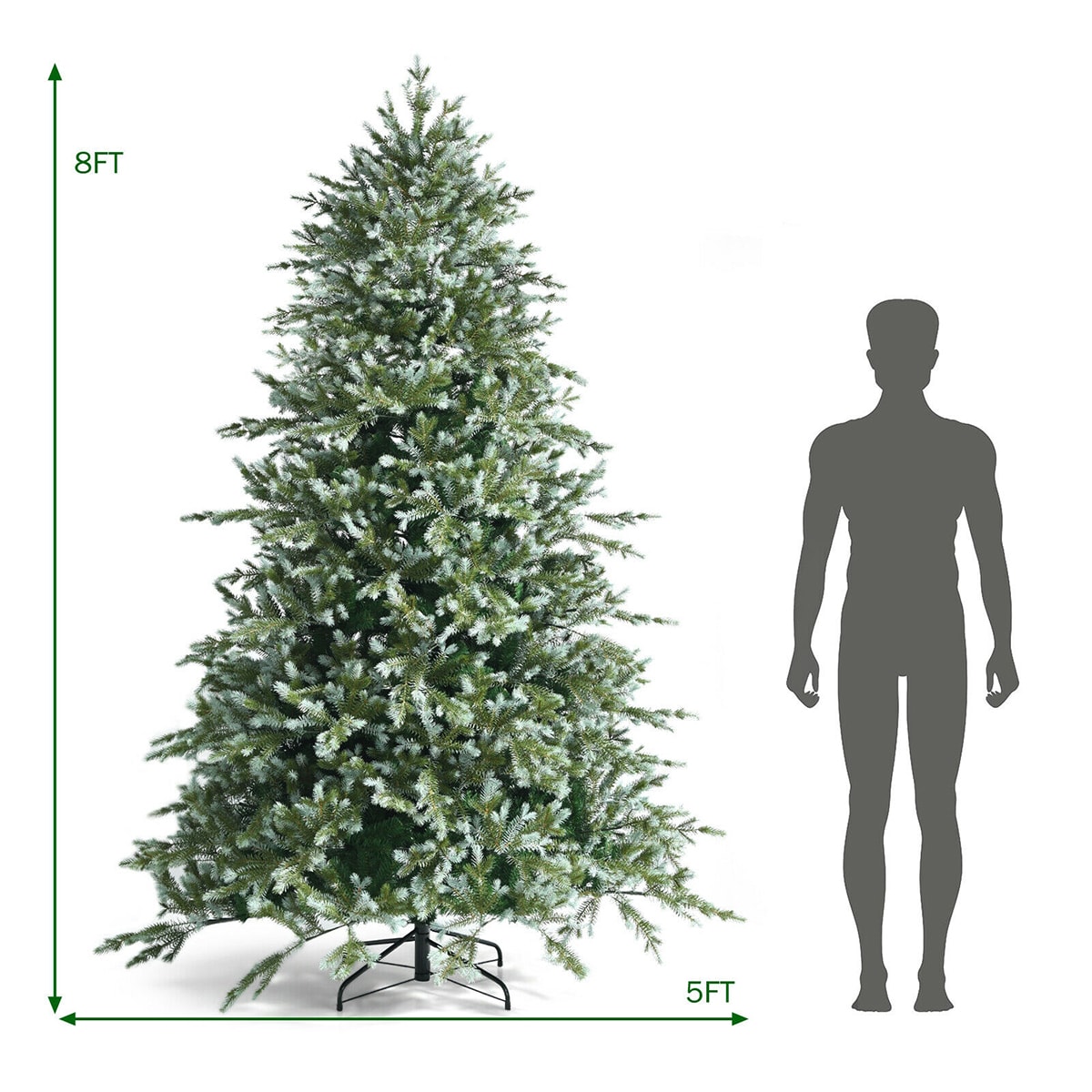 WELLFOR 8-ft Full Artificial Christmas Tree with 1658 Branch Tips ...