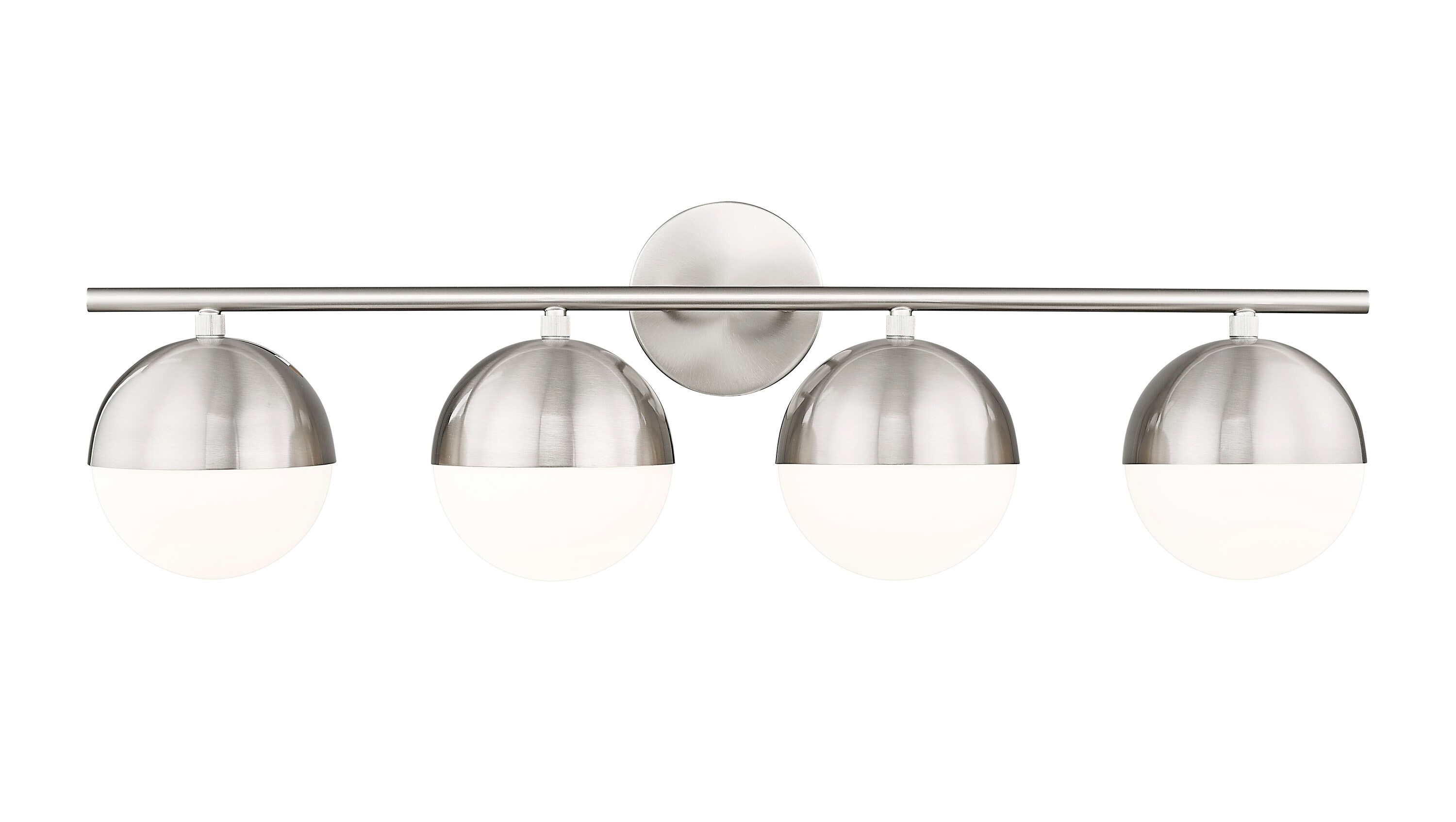 Z-Lite 7517-4V-BN Realm Sphere 32.25-in 4 -Light Brushed Nickel Transitional Vanity light