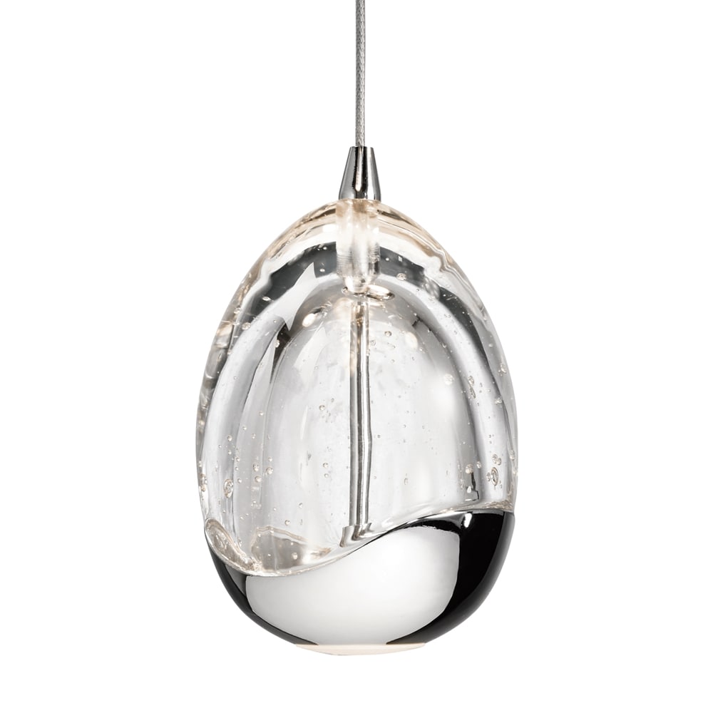 Lavinia Chrome Mini Globe Pendant with Bubble Crystal