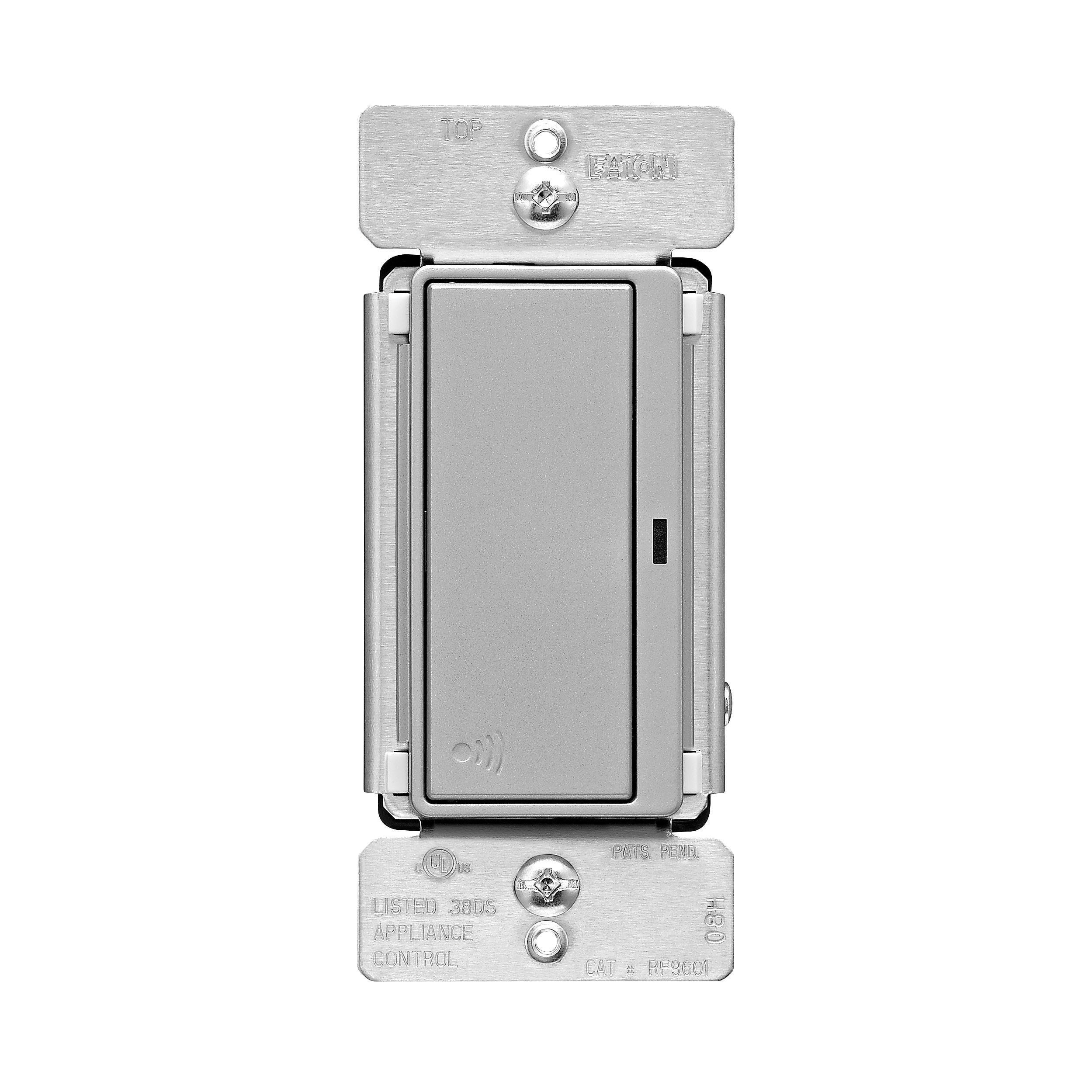 Z-Wave Plus 15-amp Single-pole/3-way Smart Push Master Light Switch, Silver Granite | - Eaton RF9601DSG