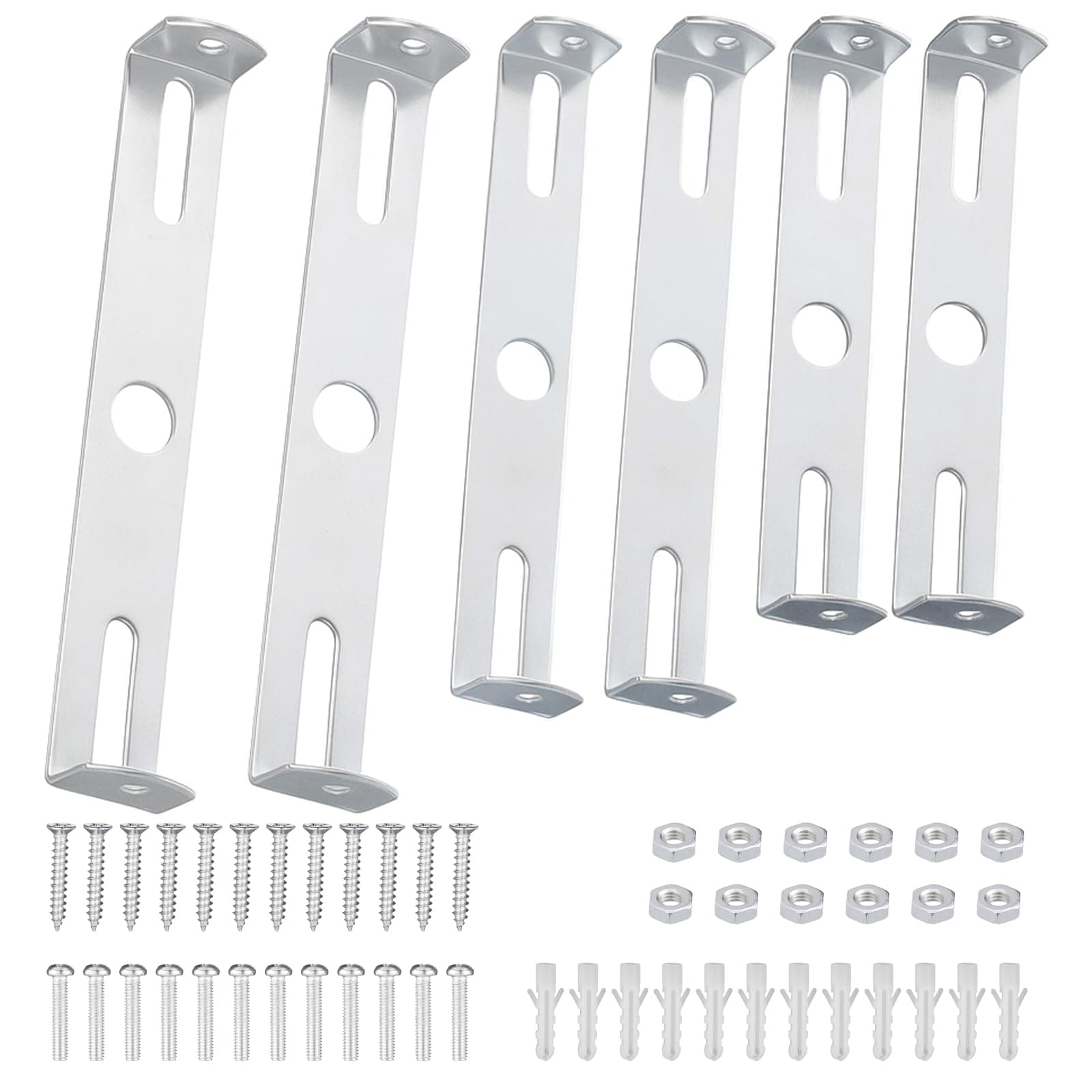Aoibox  6 Pack Square Universal Iron Light Fixture Mounting Bracket Kit 4 1 to 4 7 Inch with Screws for Ceiling