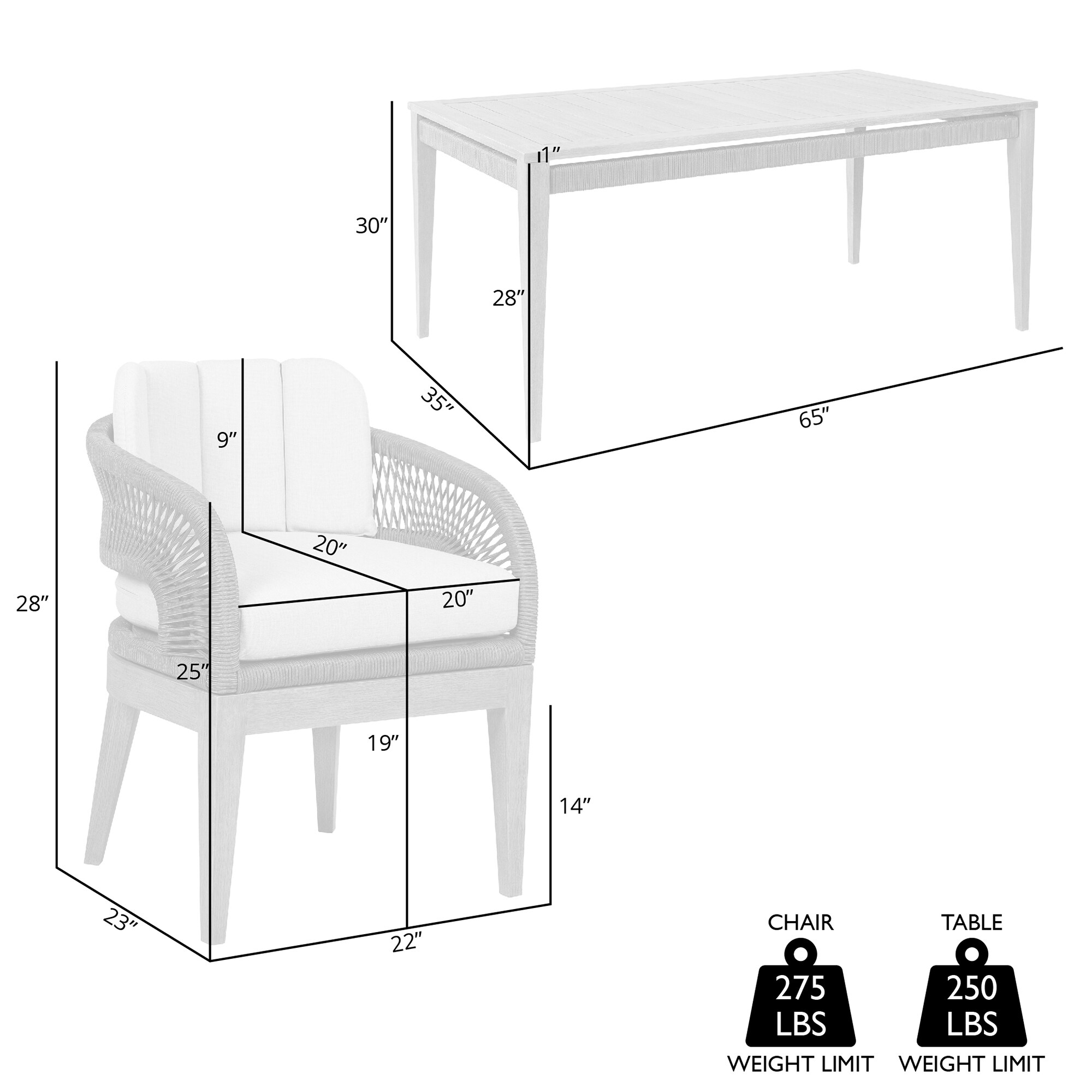 Armen Living SETORDI5EUCTP Patio-Dining-Sets - View #10