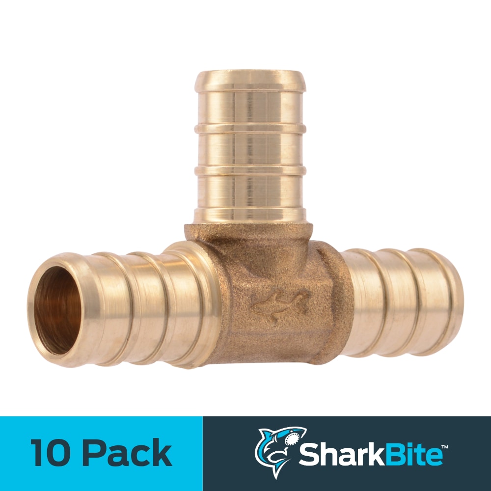 SharkBite 1/2-in PEX Crimp Brass Tee (10-Pack) #UC362LFZ10
