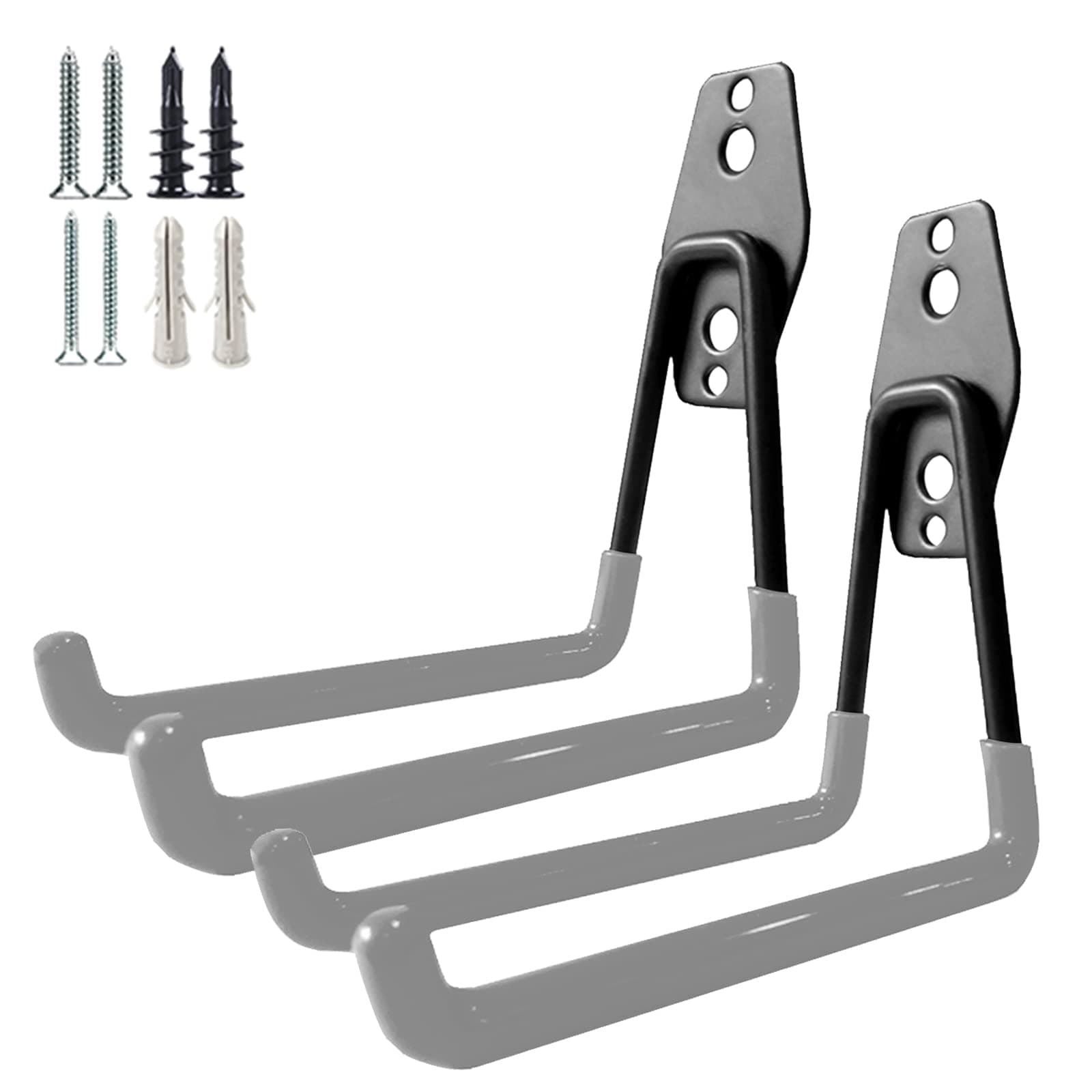 Oyezvary  Large U Hooks Heavy Duty Steel Wall Mount Storage Hooks for Garage Garden Tool Organizer 2 Pack Gray durable home and garden accessory