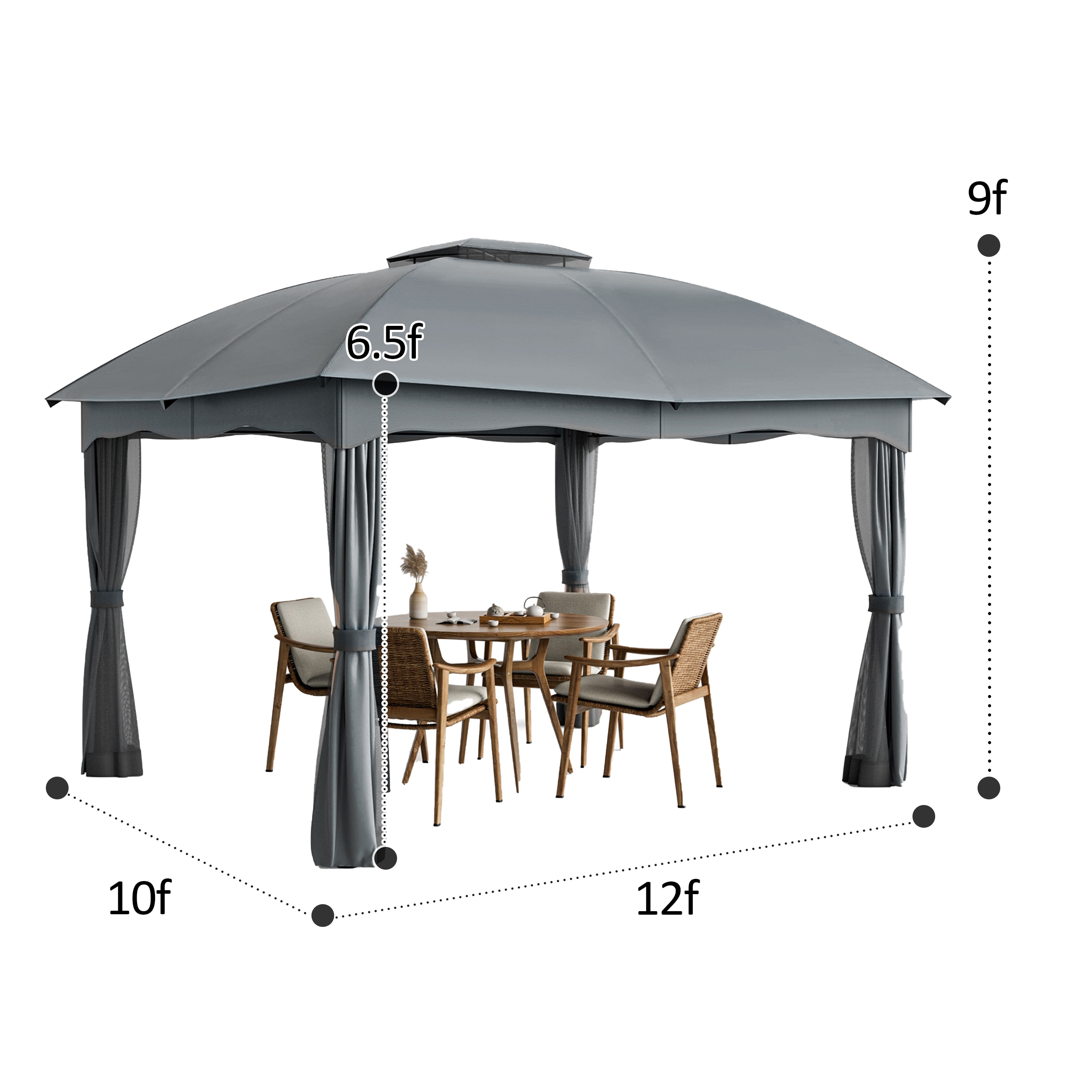 LIVIZA TDS10383GR Wood-Resin-Gazebos - View #5