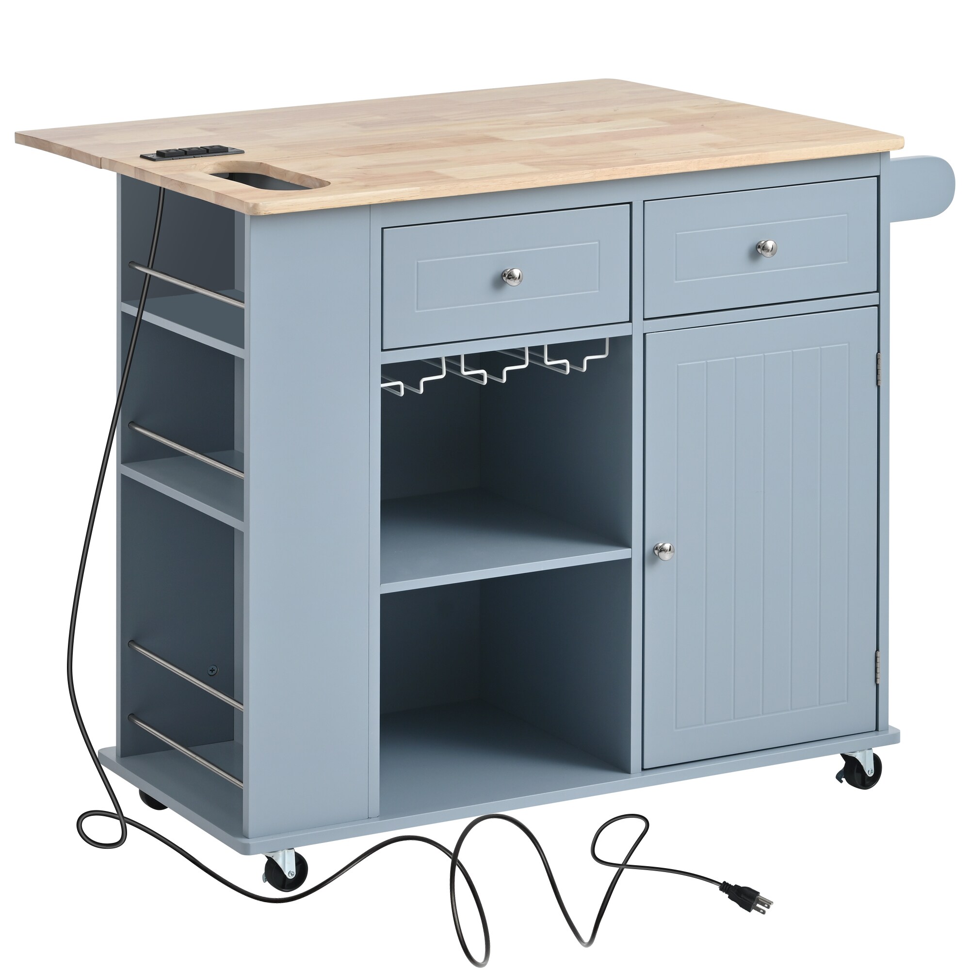 Miki Shinly Black Mdf Base with Mdf Top Rolling Kitchen Island (29.33-in x 39.8-in x 33.7-in)