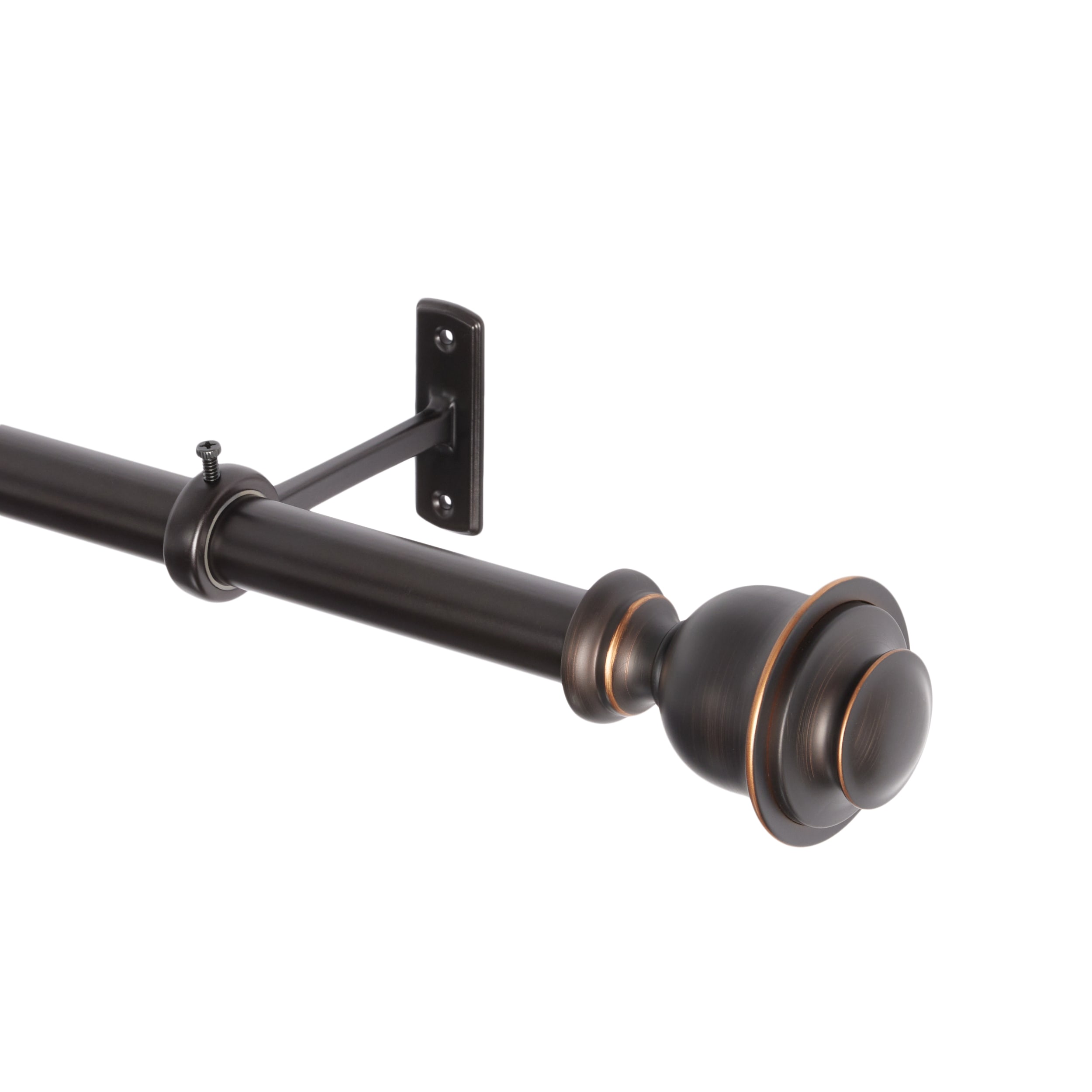 allen + roth Kirby 72-in to 144-in Dark Oil-Rubbed Bronze Steel Single ...