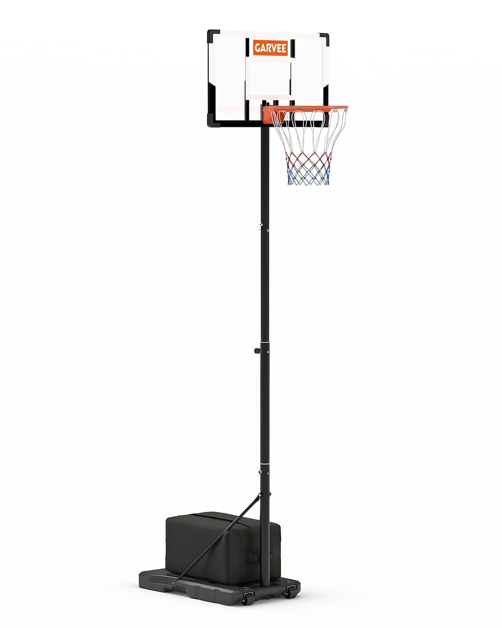 DEXSO Height Adjustable Portable Basketball Hoop Indoor Outdoor Sturdy Backboard Easy Assembly Black