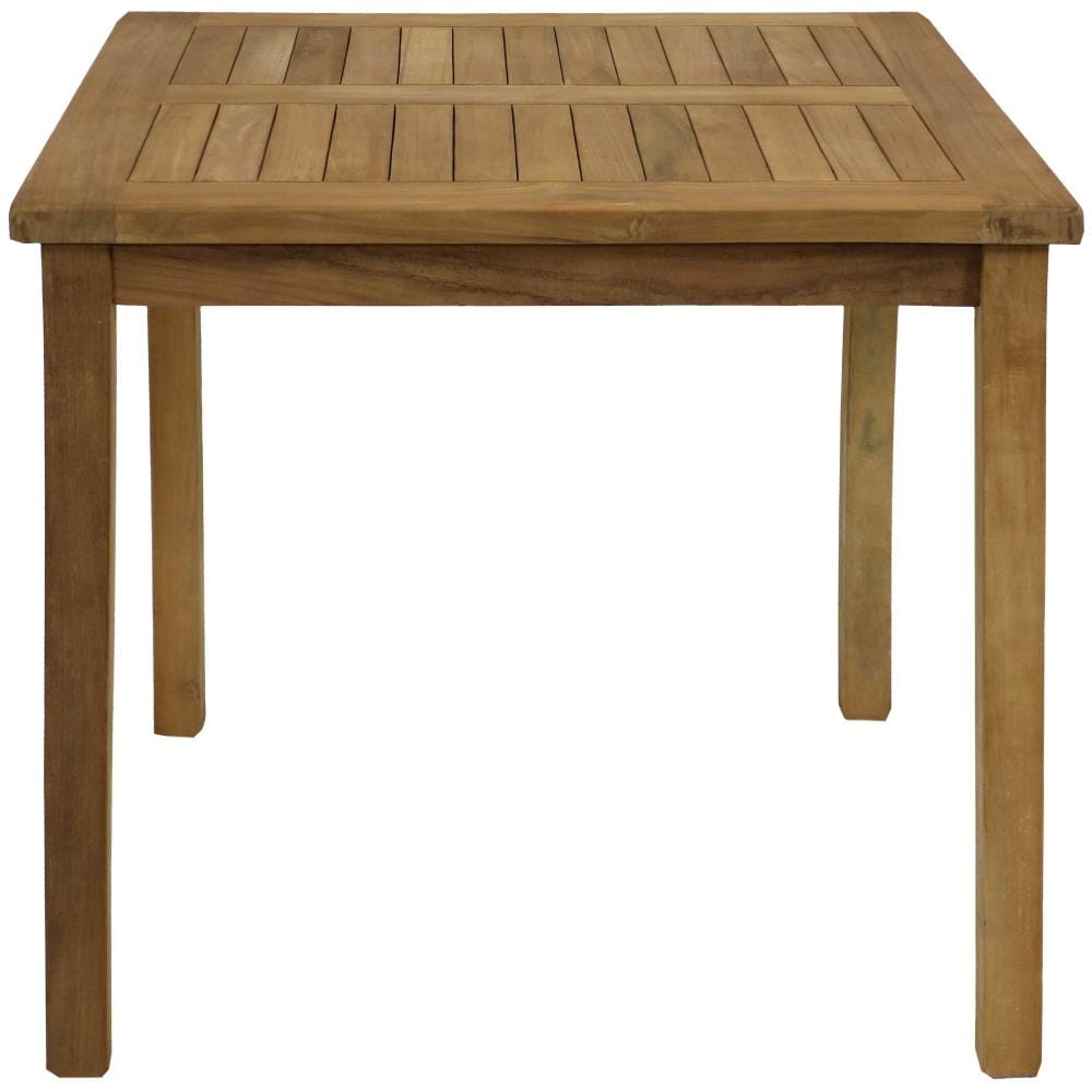 Sunnydaze Light Brown Teak Square Outdoor Dining Table