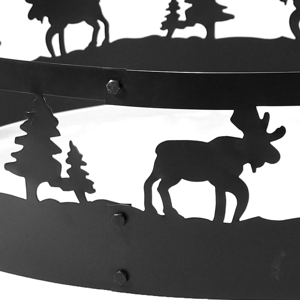 Sunnydaze Decor Wild Moose Fire Pit- Large 36 -in Outdoor Campfire Ring ...