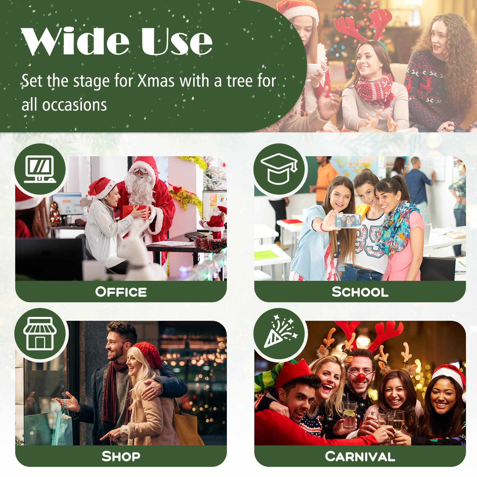 WELLFOR TX-HGY-10019US Artificial-Christmas-Trees - View #10