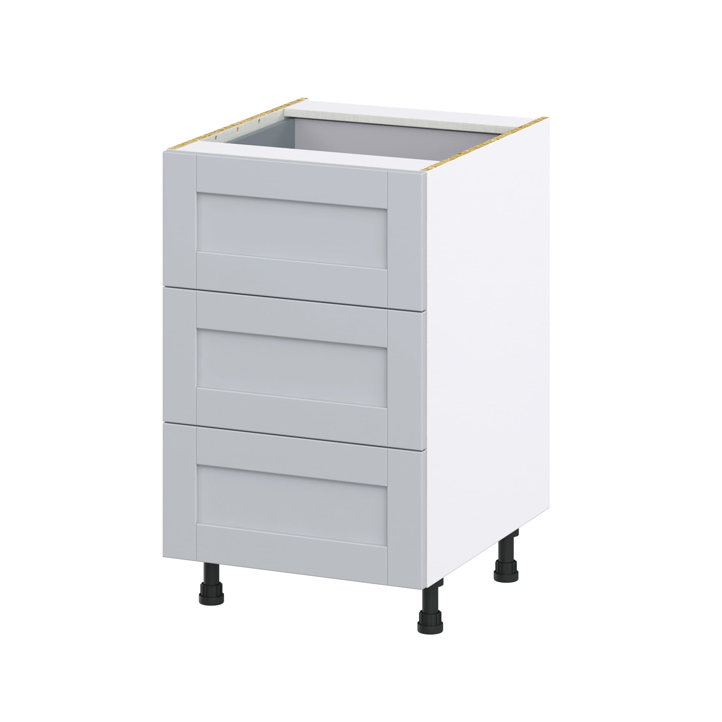Hugo&Borg Charlesberg 12-in W x 34.5-in H x 21-in D Gray 3-Drawer Base Fully Assembled Cabinet (Recessed Panel Style)