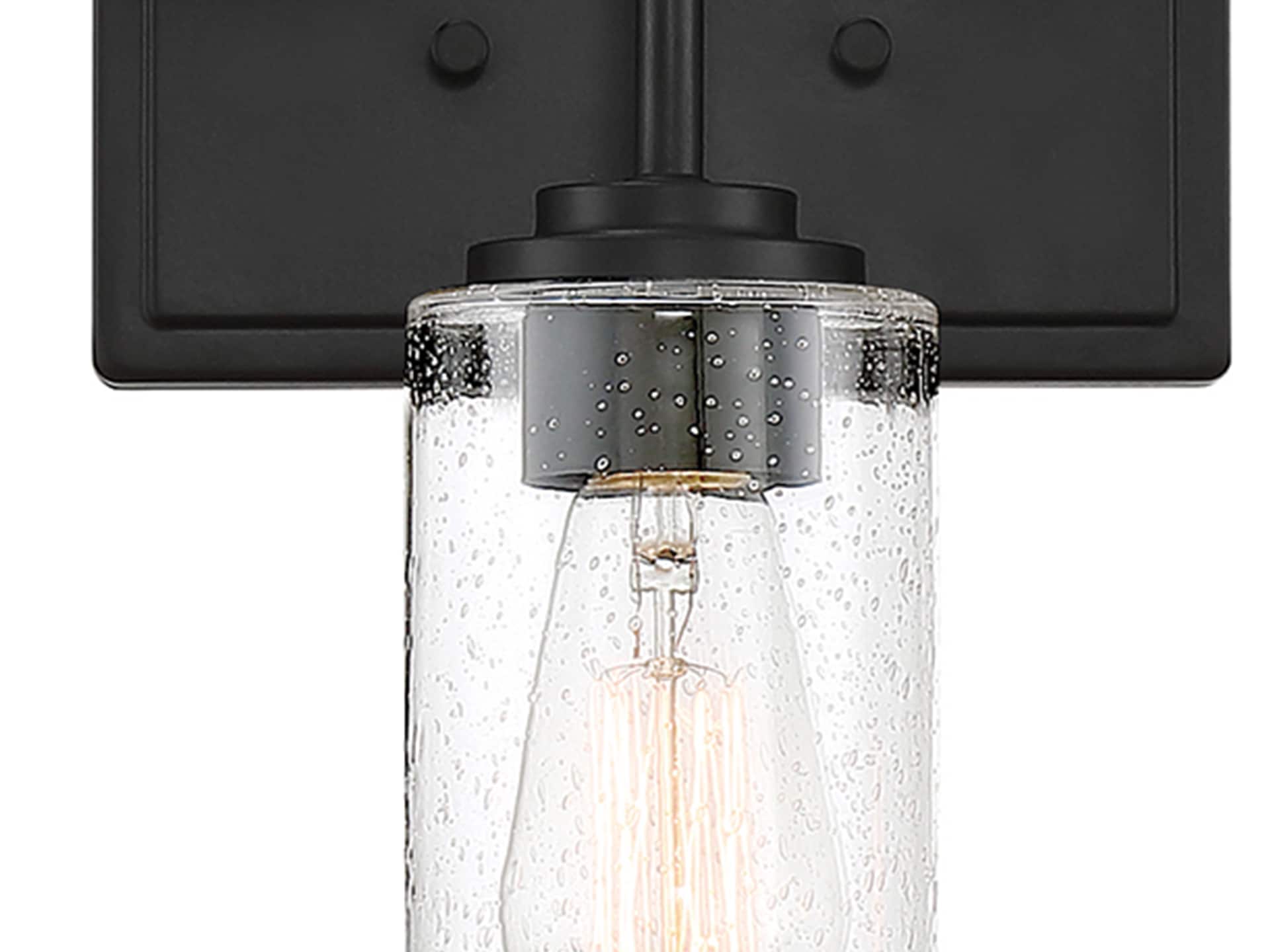 Matte Black 24.5" Dimmable Outdoor Bath Light with Clear Glass Shades