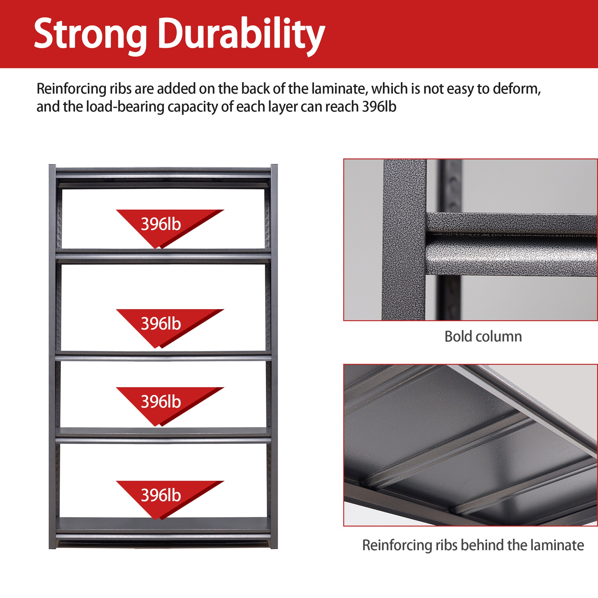 Kahomvis MAKEA-QPF2-410 Free-Standing-Shelving - View #4