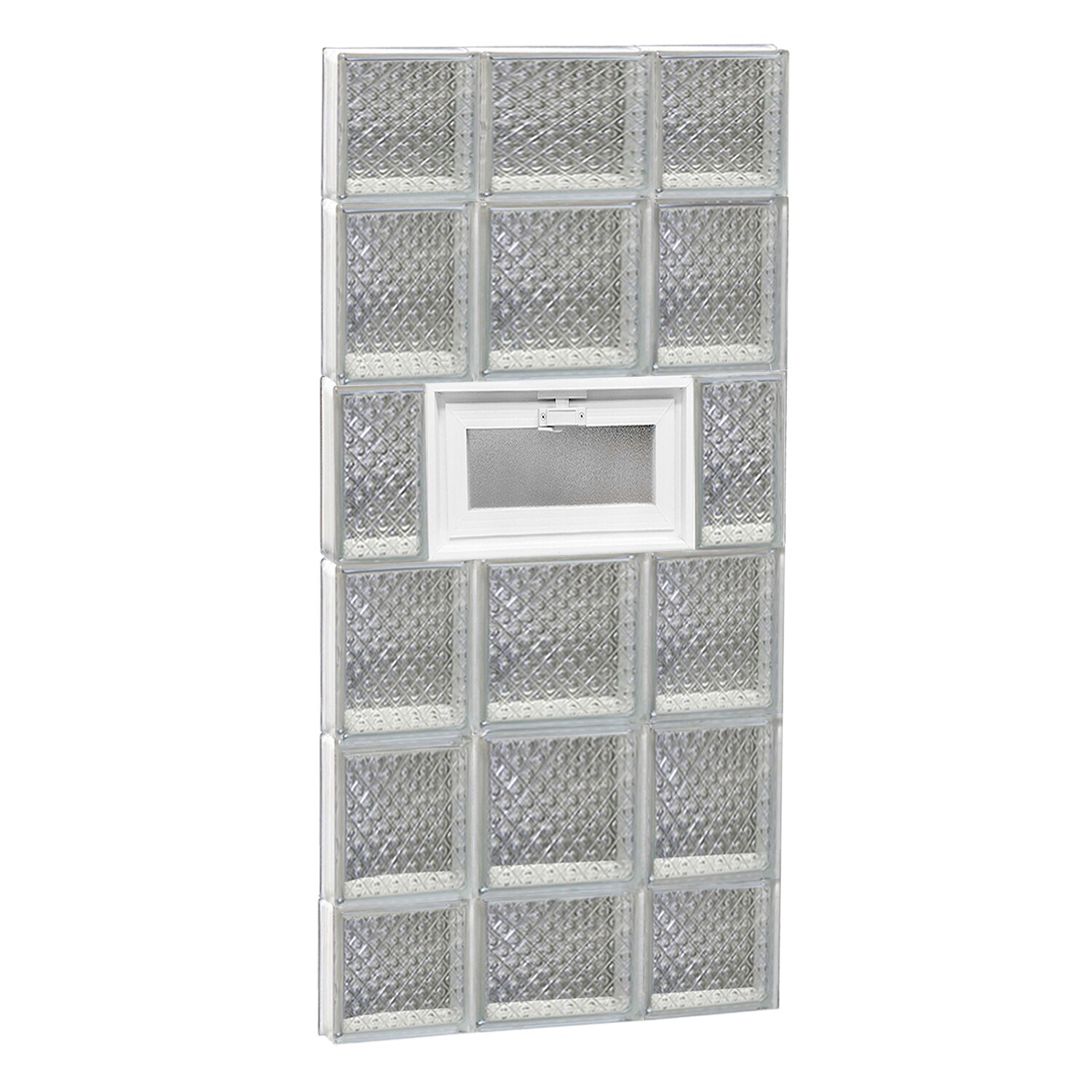 REDI2SET V2044DP Diamond Glass 19-1/4-in x 42-1/2-in Frameless Replacement Vented Glass Block Window