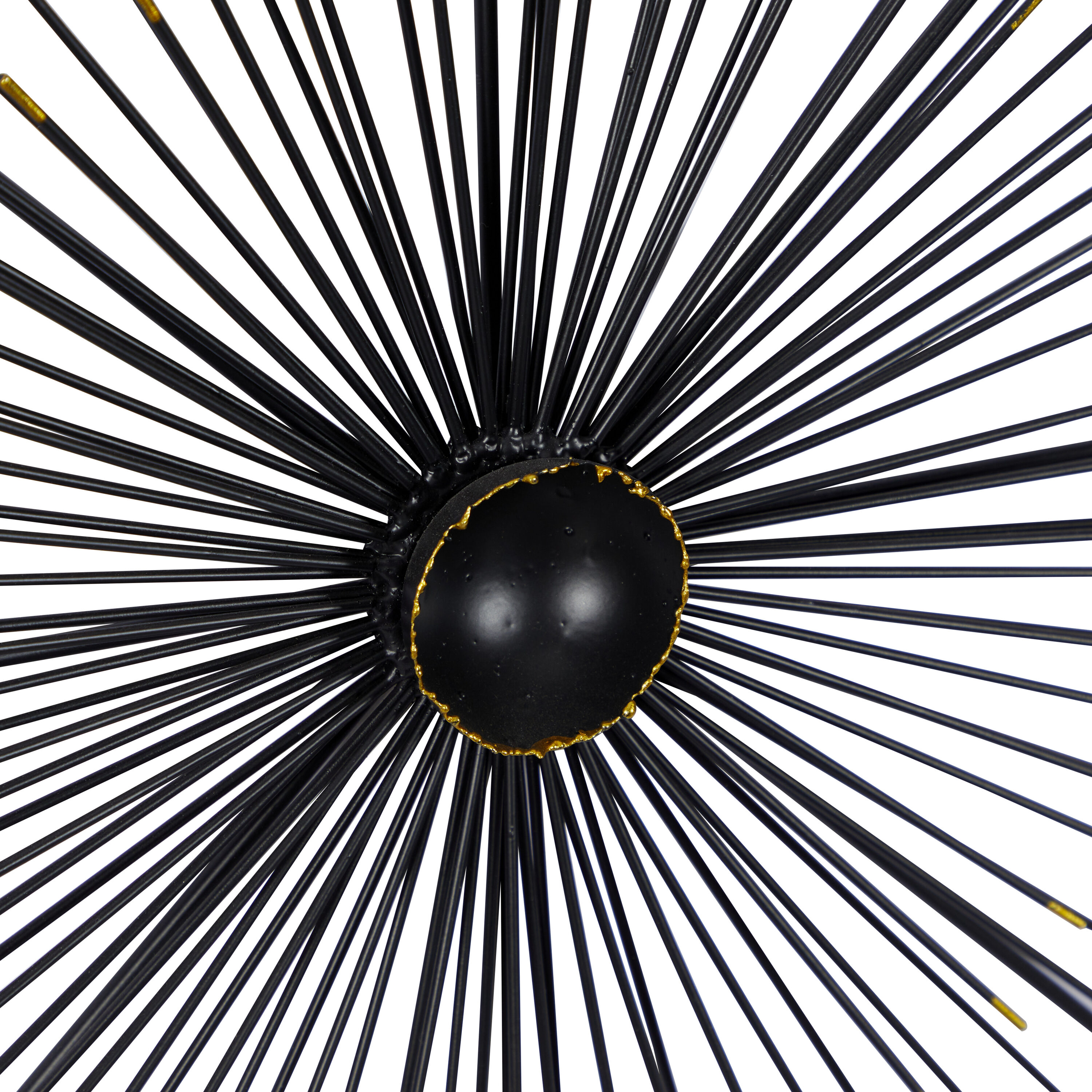 Black Iron Starburst Wall Sculpture with Frame, 24" x 48"