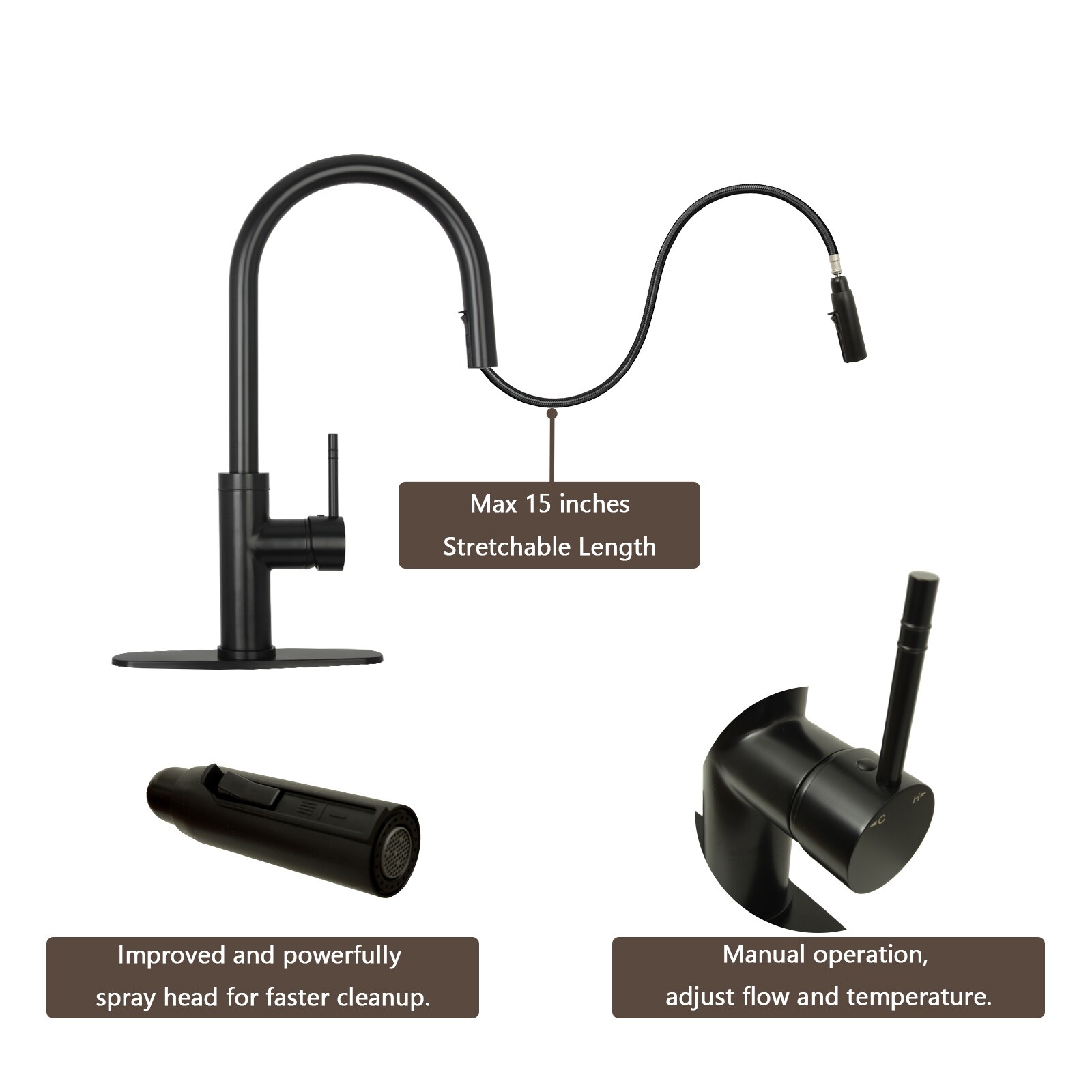 Akicon AK96416-MB Kitchen-Faucets - View #3