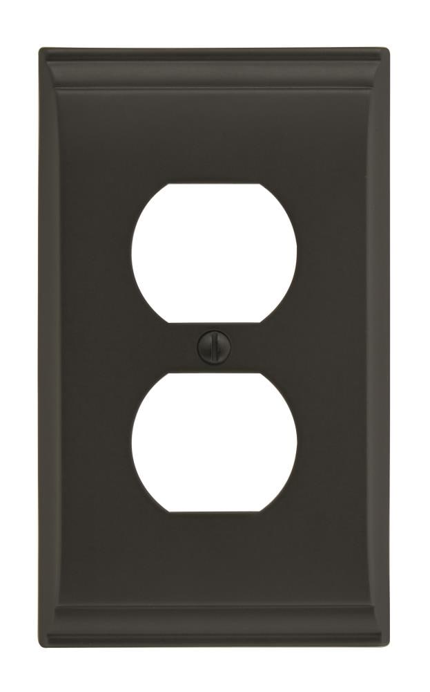 Amerock BP36508BBR 1 -Gang Standard Size Black Bronze Zinc Indoor Duplex Wall Plate