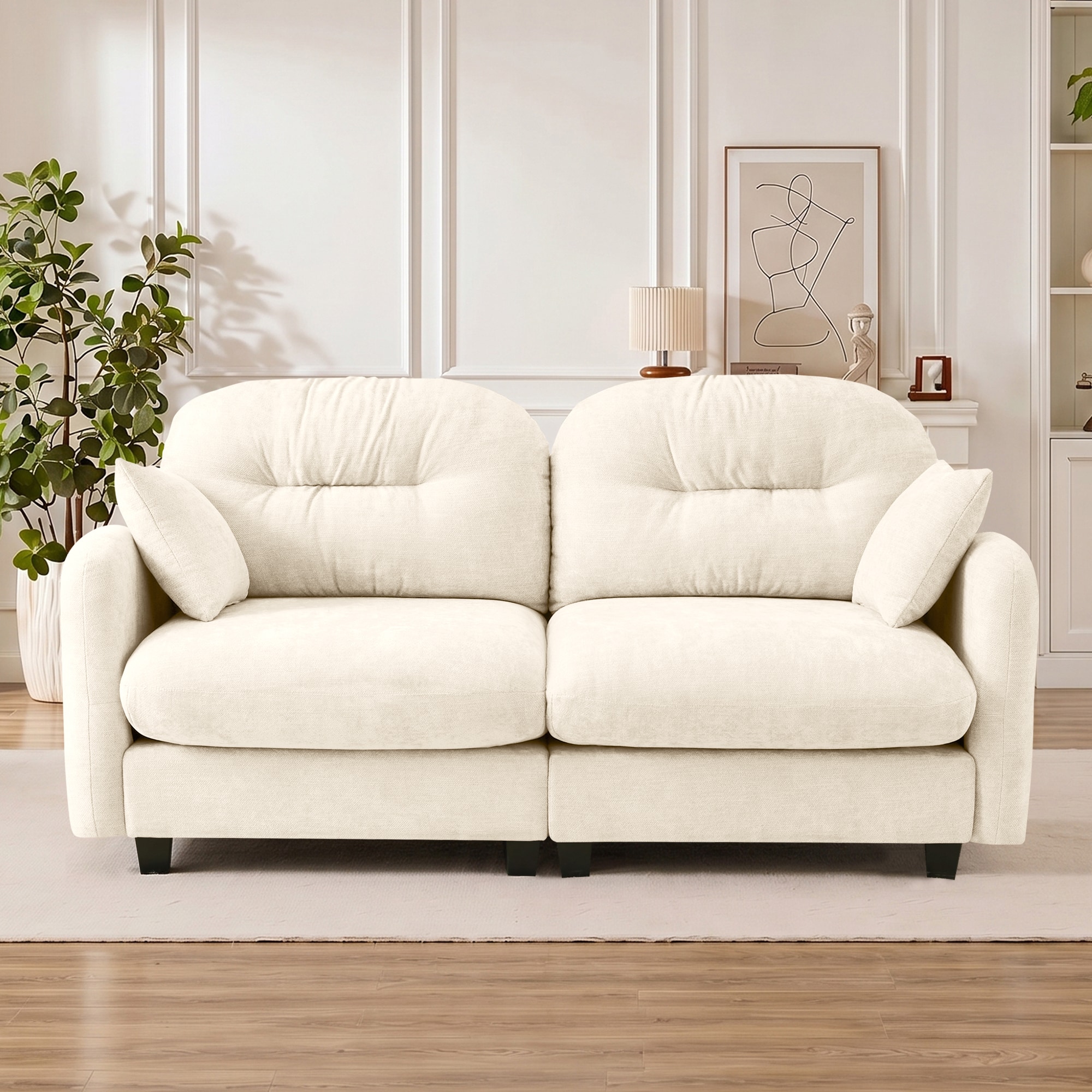 Moda Furnishings Chenille Beige Cloud Loveseat