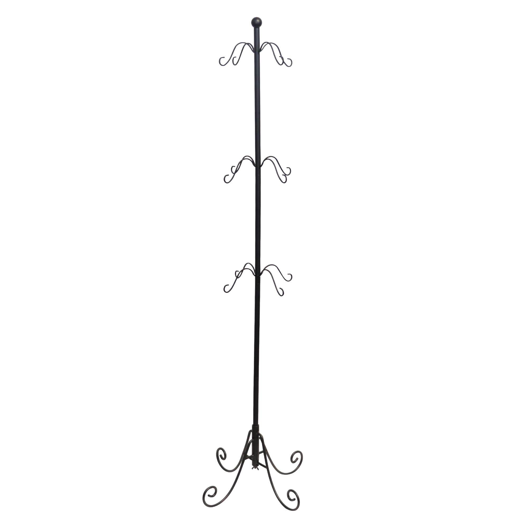 Black Adjustable Metal Christmas Stocking Tree Stand with 12 Hooks