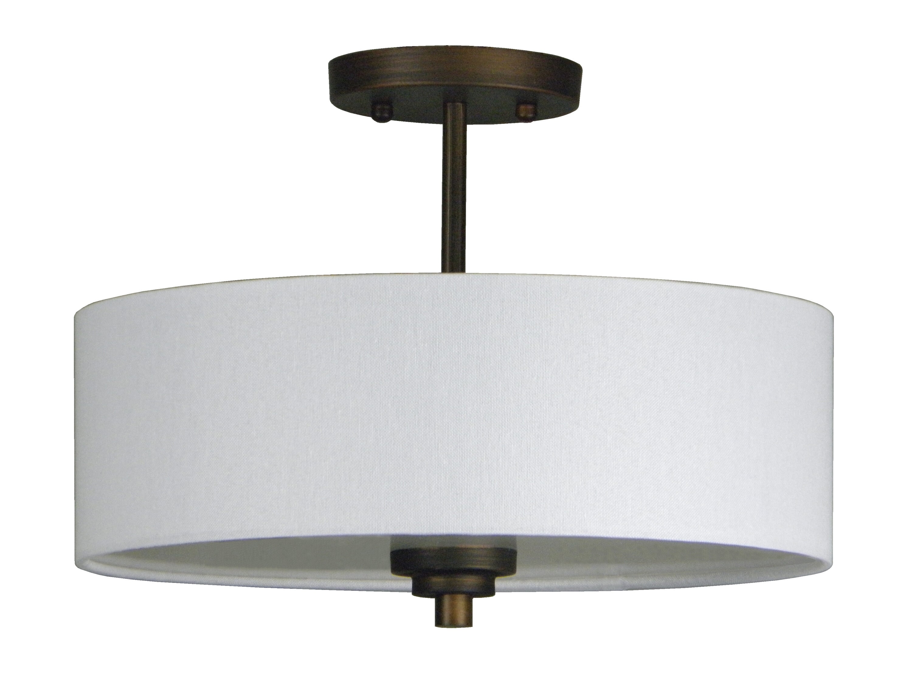 Whitfield Lighting SH280-WHORB Camilla 3 -Light 12-in Oil rubbed Bronze Semi Flush Mount Light