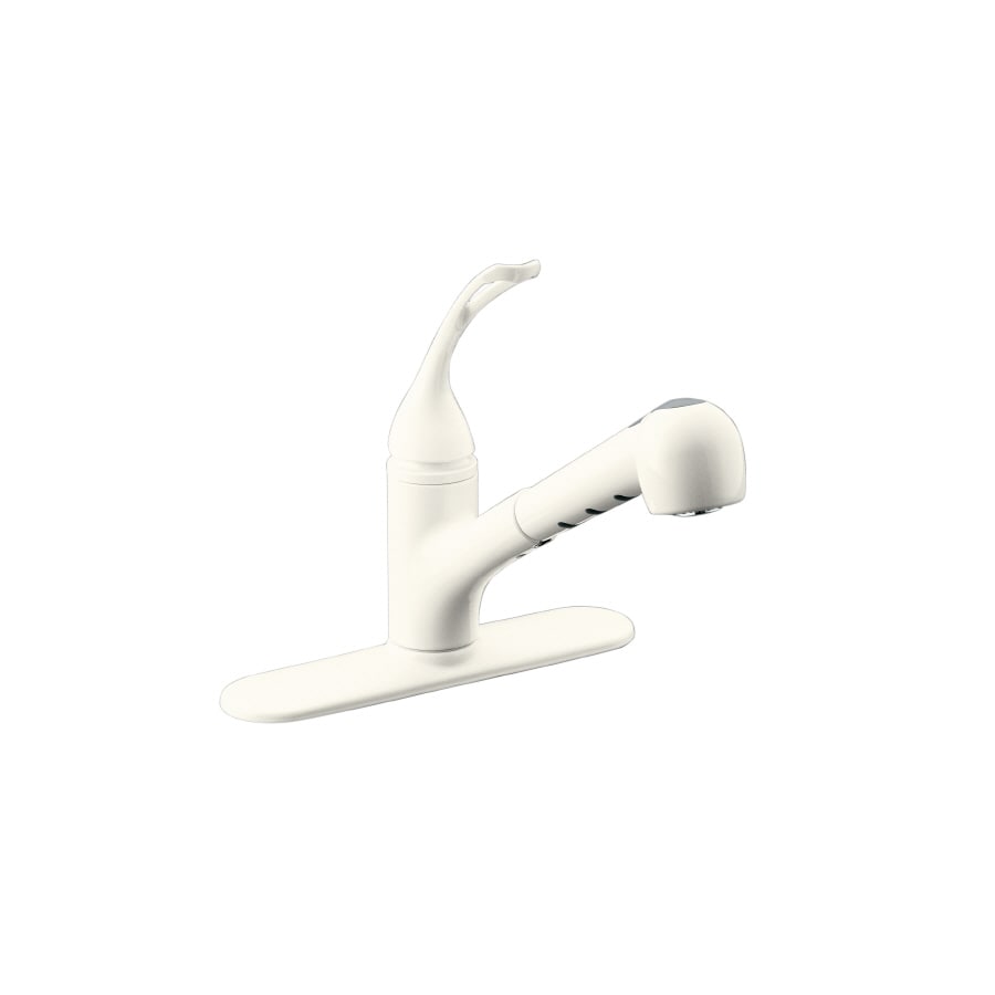 KOHLER Coralais Biscuit Single Handle Pull-out Kitchen Faucet With ...