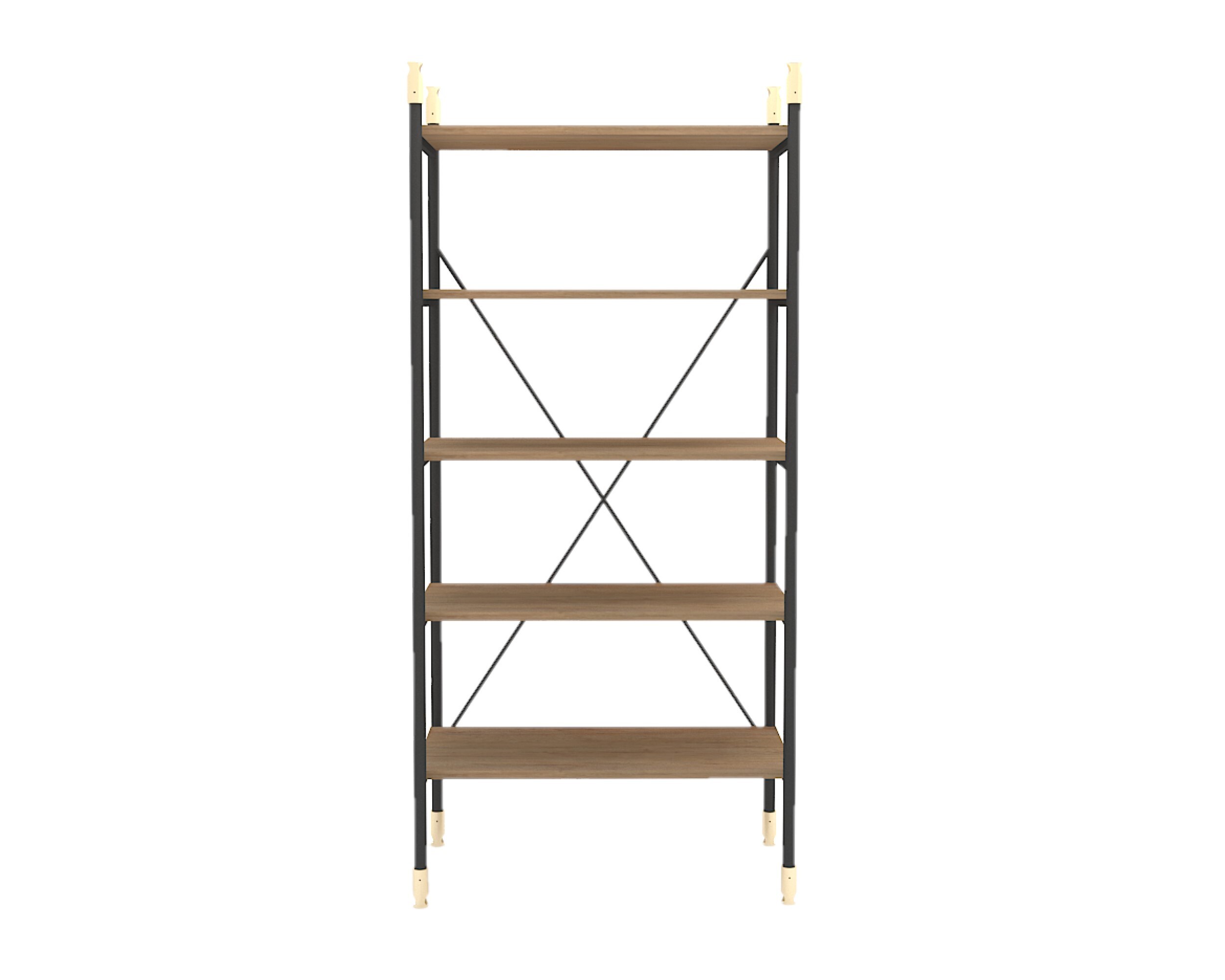 CASAINC WF-CD-065-LA Bookshelf Brown Wood 5 -Shelf Bookcase ( 14.76-Inches W x 63.78-Inches H x 31.69-Inches D ) Unfinished