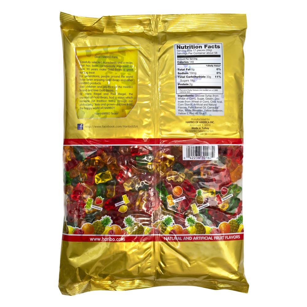 Haribo Gold-Bears Gummi Candy Orange, Strawberry, Pineapple, Lemon,  Raspberry