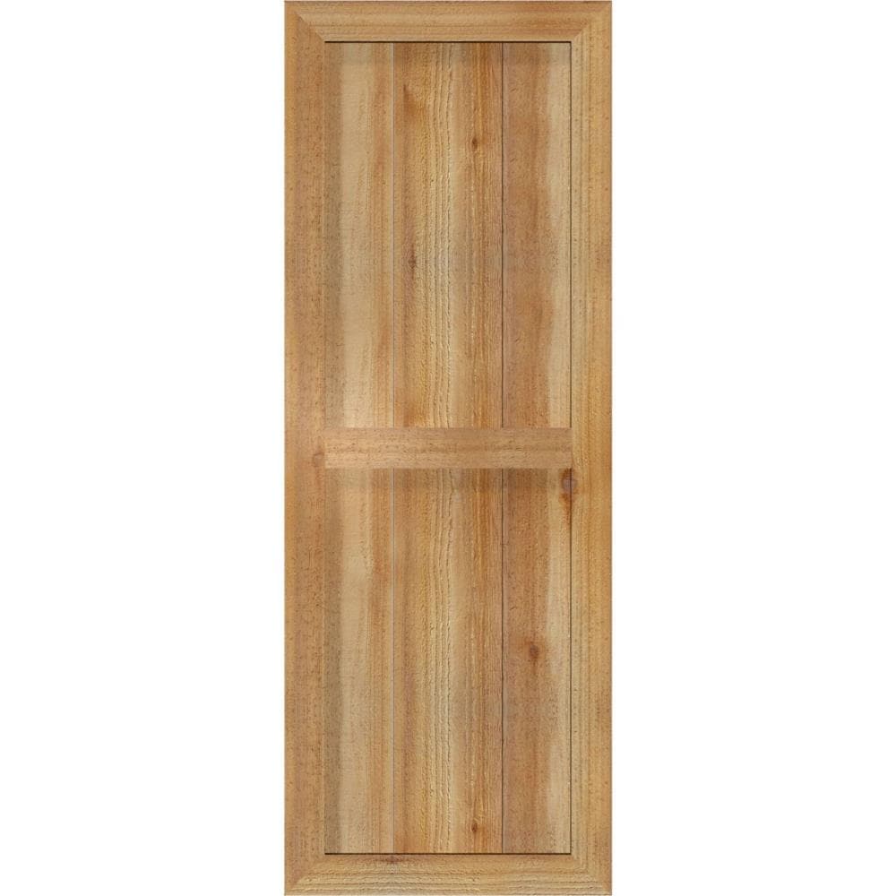 Ekena Millwork RBF06S16X051RWR 16.125-in W x 51-in H Unfinished Paintable/Stainable Board and batten Framed Wood Exterior Shutters ( 2 -Pack )