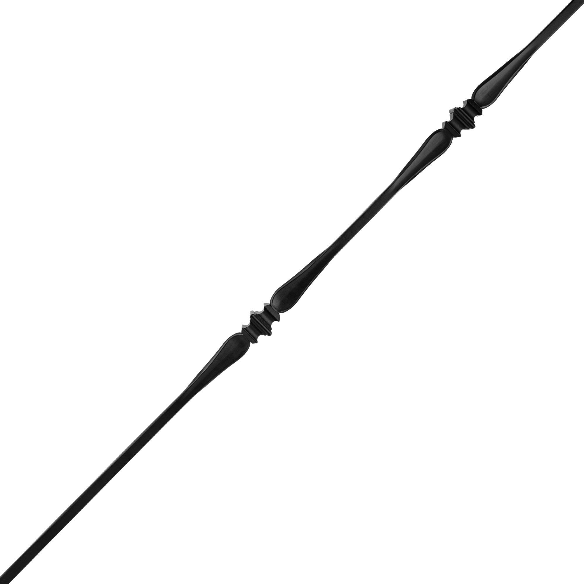 44-inch Black Steel Double Knuckle Stair Baluster Set