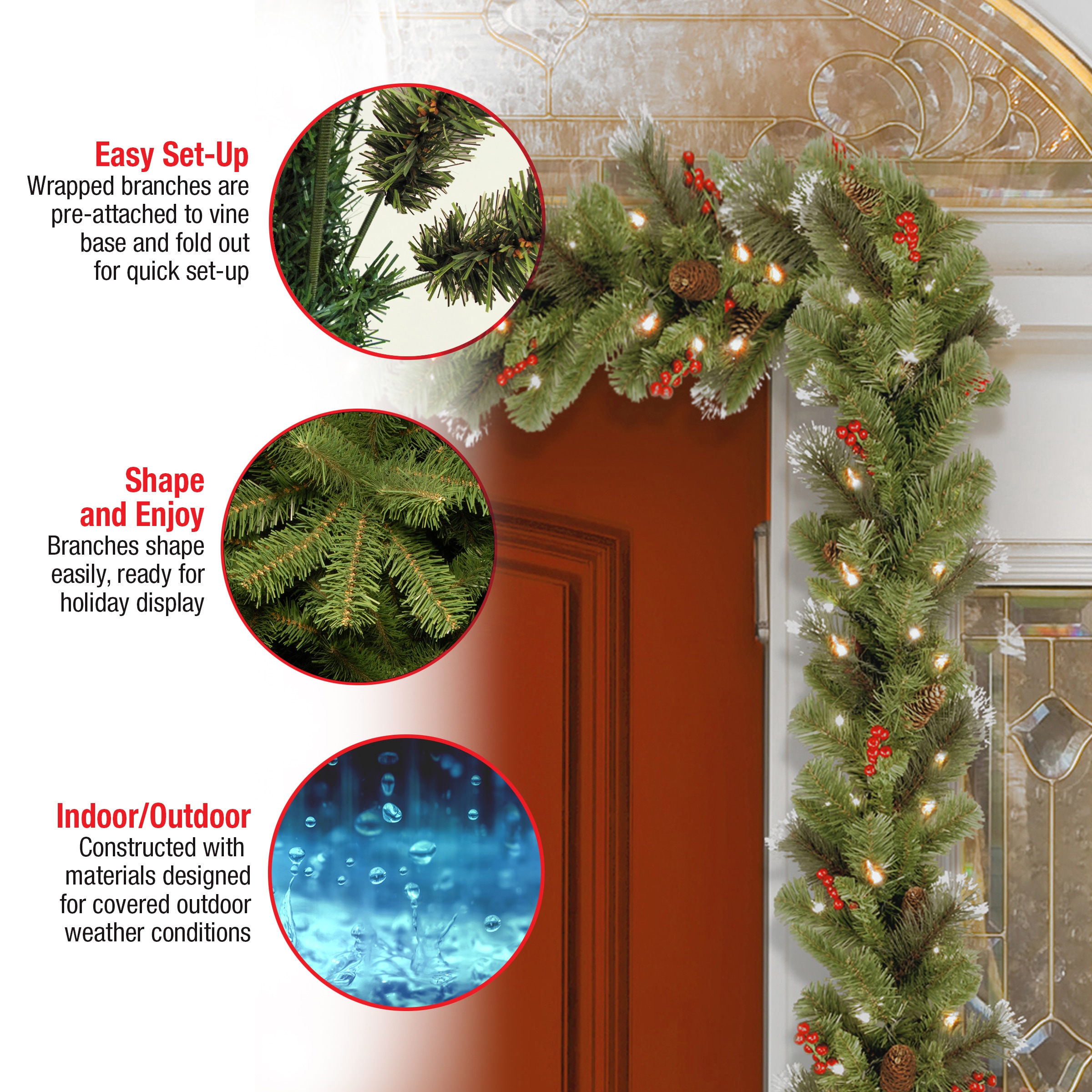 National Tree Company CW7-306-9A-1 Artificial-Christmas-Garland - View #7