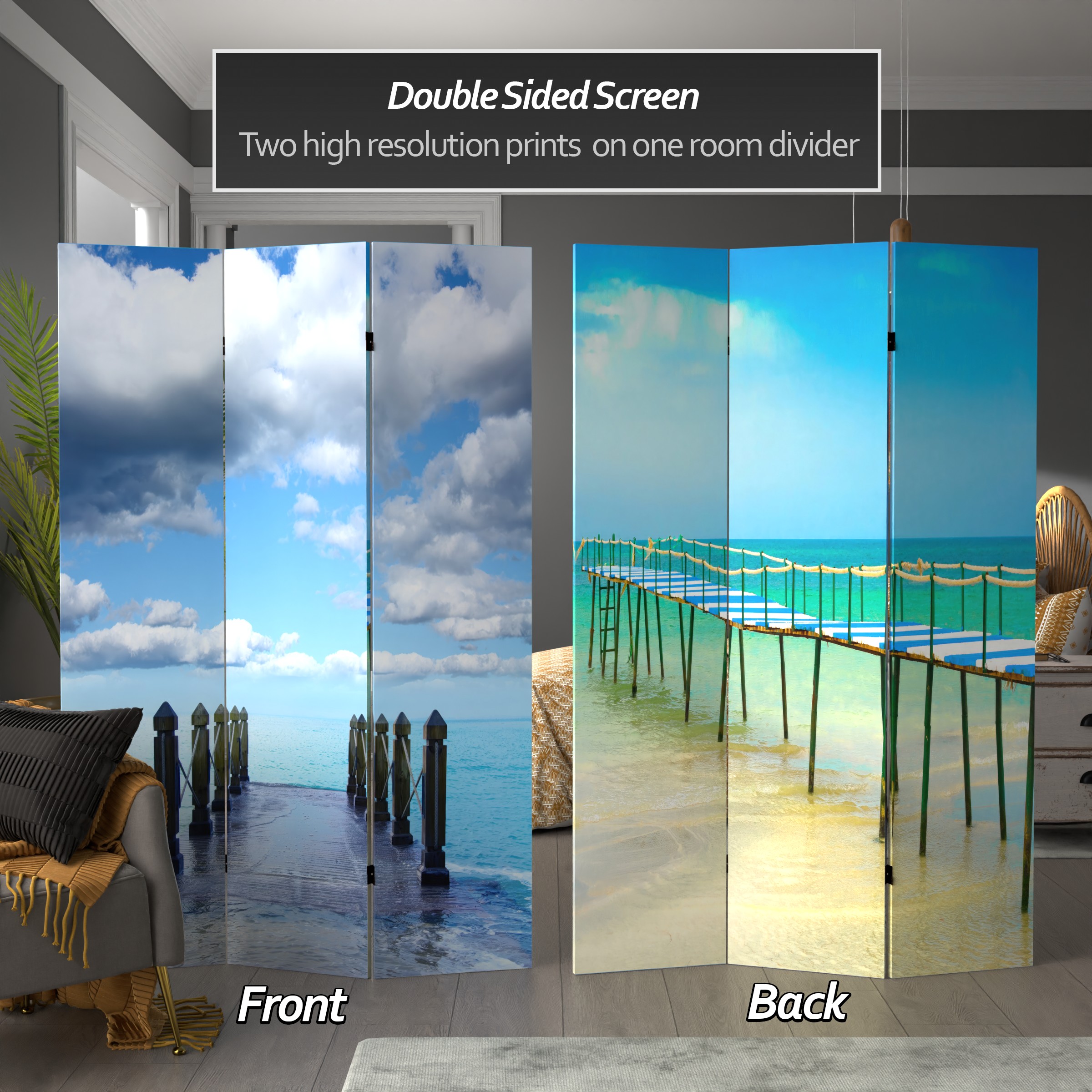 Oriental Furniture CAN-BEACH3 Indoor-Privacy-Screens - View #2