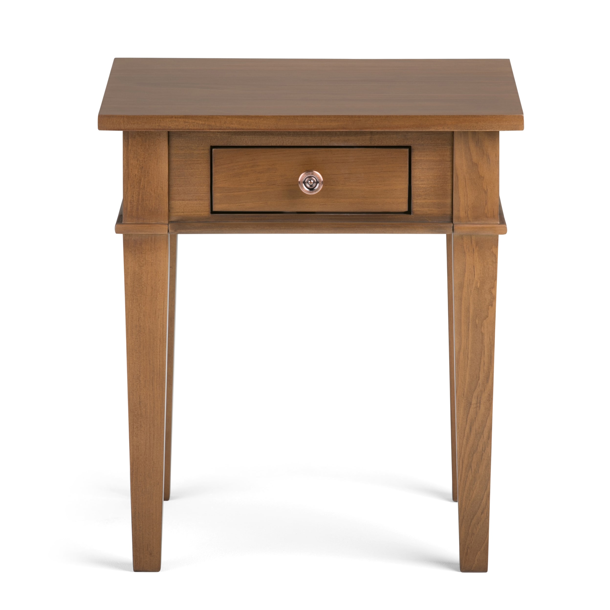 Carlton Medium Saddle Brown Solid Wood End Table with Storage