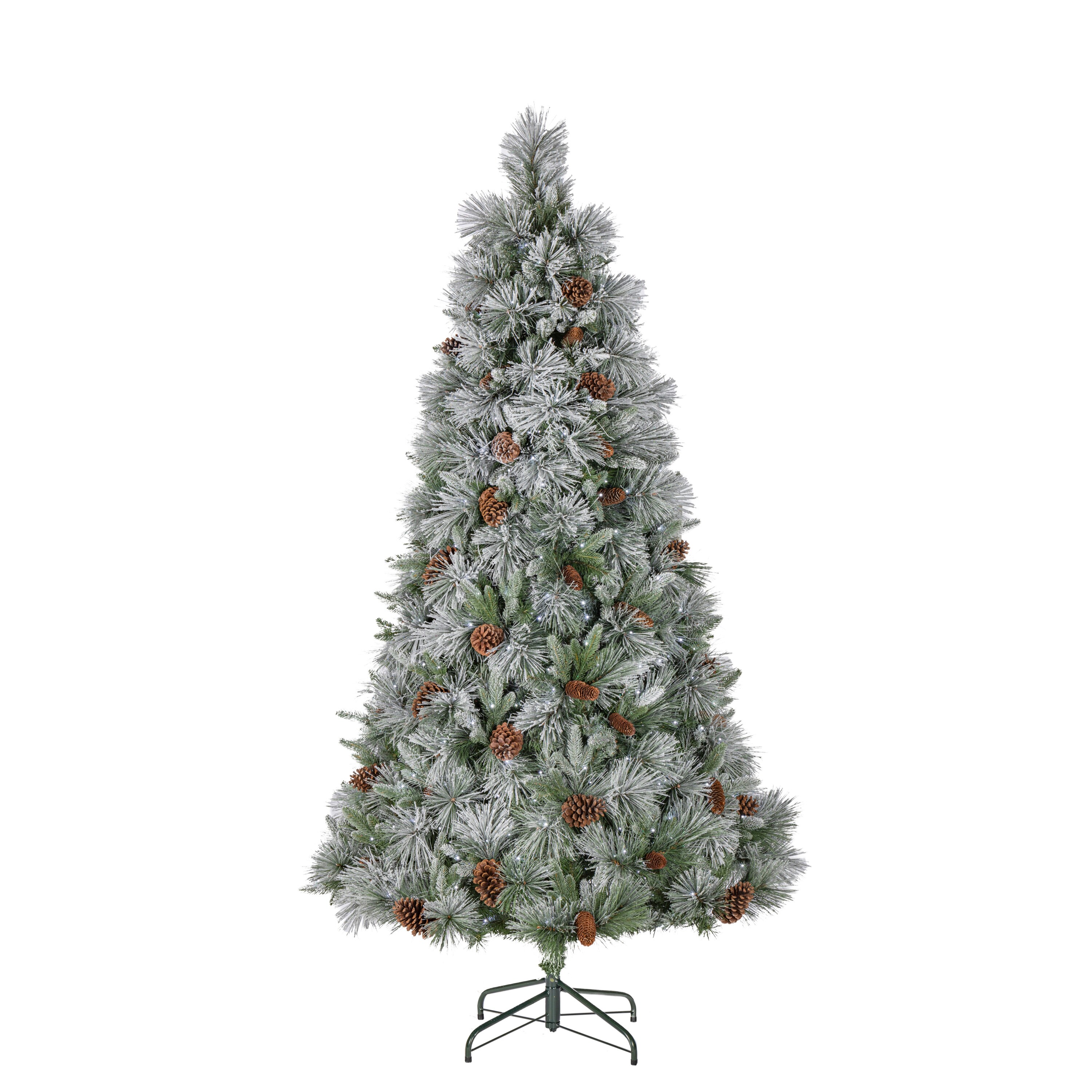 Sterling Introduce enchanting dual color illumination to your holiday decorating with the Snowbell Pine collection.v This stunning 7.5 foot tree features 600 dual color LED lights with an 11 function floor switch that lets you customize your light display.