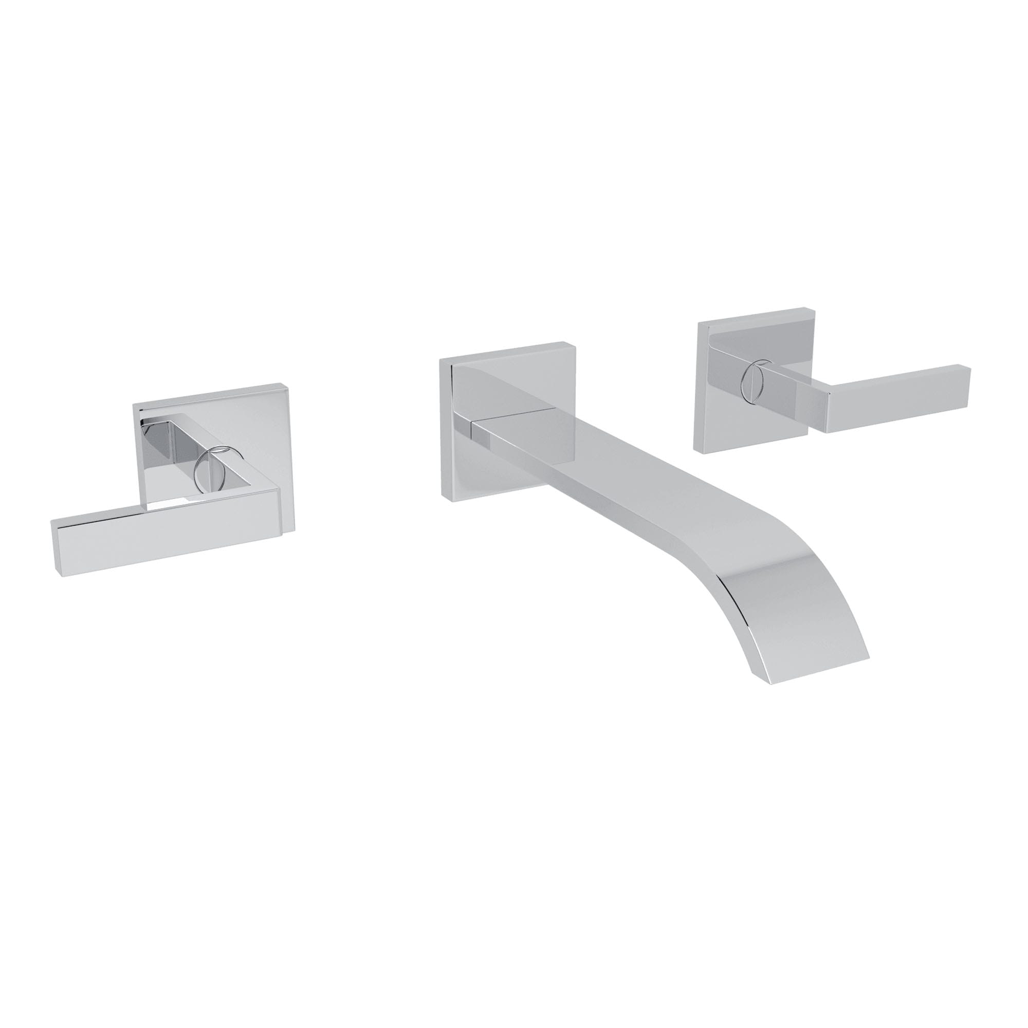 Rohl WA751L-APC/TO-2 Polished Chrome Wall-mount 2-handle Low-arc Residential Handle Bathroom Sink Faucet