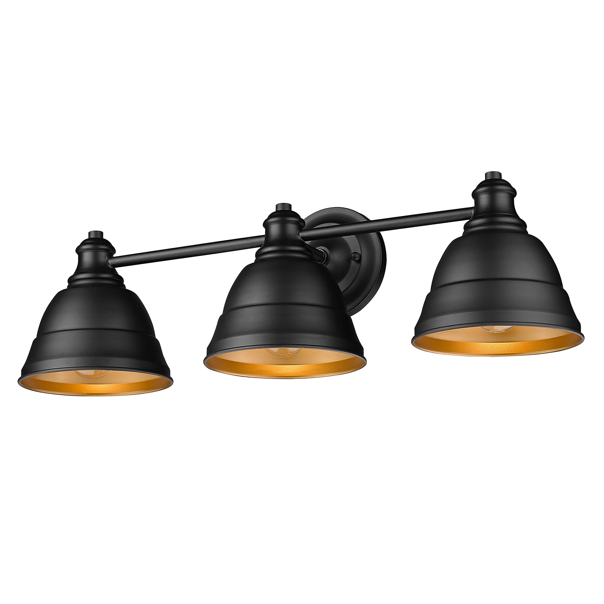 Golden Lighting 7313-BA3 BLK Rebel 24.25-in 3 -Light Matte Black Transitional Vanity light