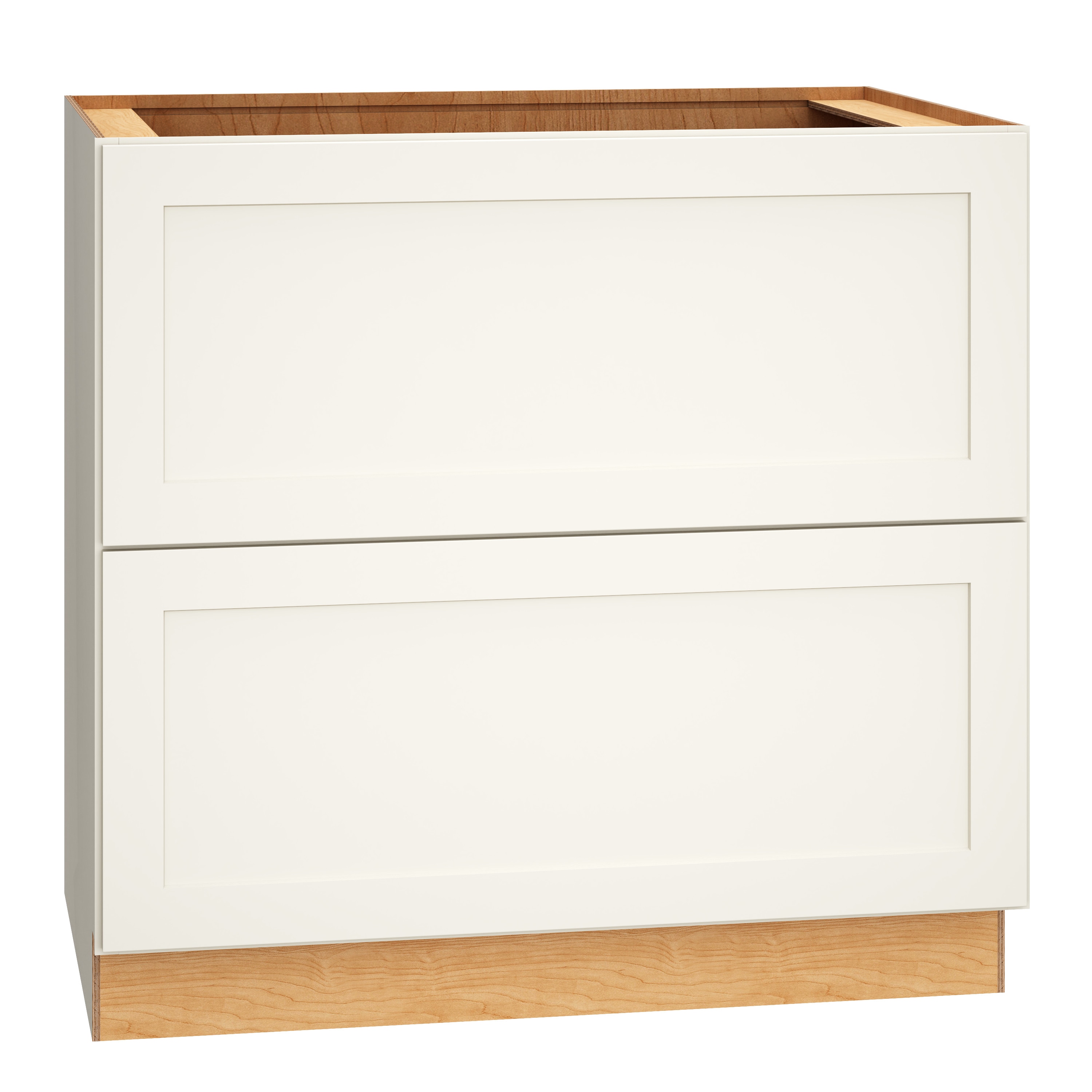 Diamond Express 323 2DB36 Jamestown 36-in W x 34.5-in H x 24-in D White 2 -Drawers Drawer Base Fully assembled Plywood Cabinet (Recessed Panel Shaker)
