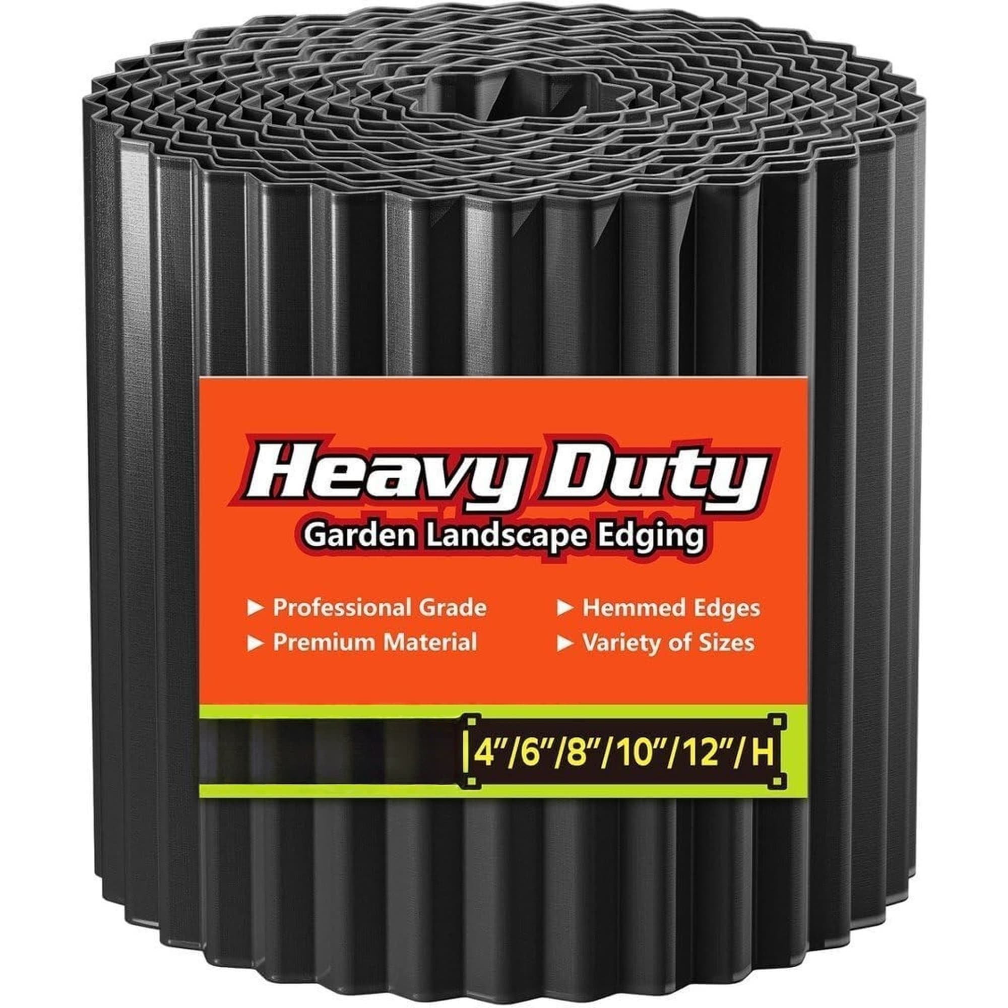 Numhew 6in H 480in L Corrugated Black Metal Garden Edging Border
