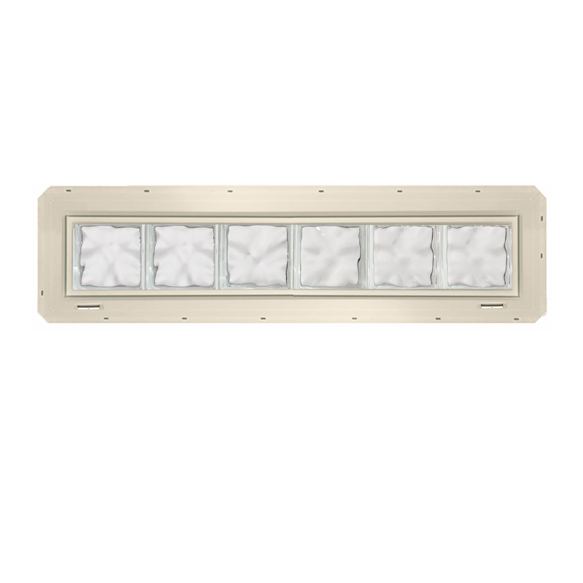 CrystaLok CL4808SDCAL Wavy Glass 46-3/4-in x 9-1/4-in Vinyl New construction Glass Block Window