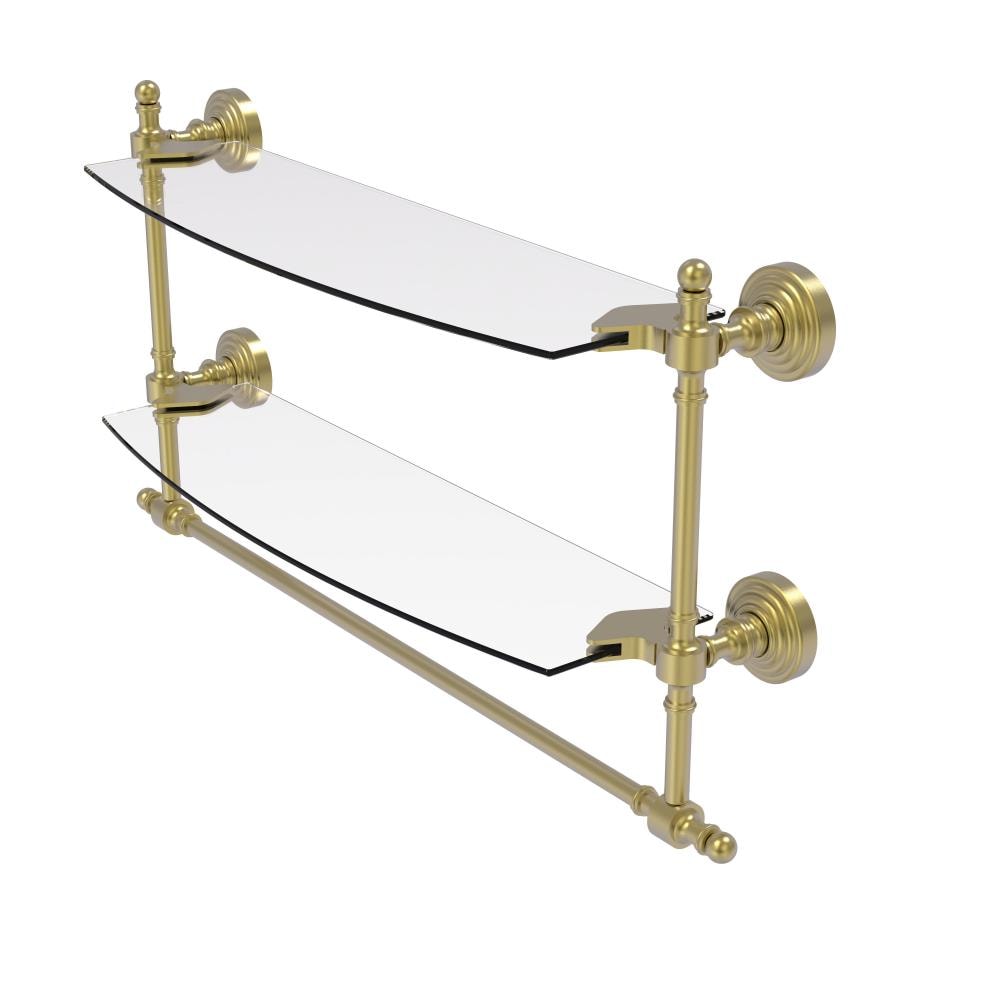 Allied Brass RW-34TB/18-SBR Retro Wave Satin Brass 2 -Tier Wall mount Bathroom Shelf ( 18-in x 15-in x 5-in )