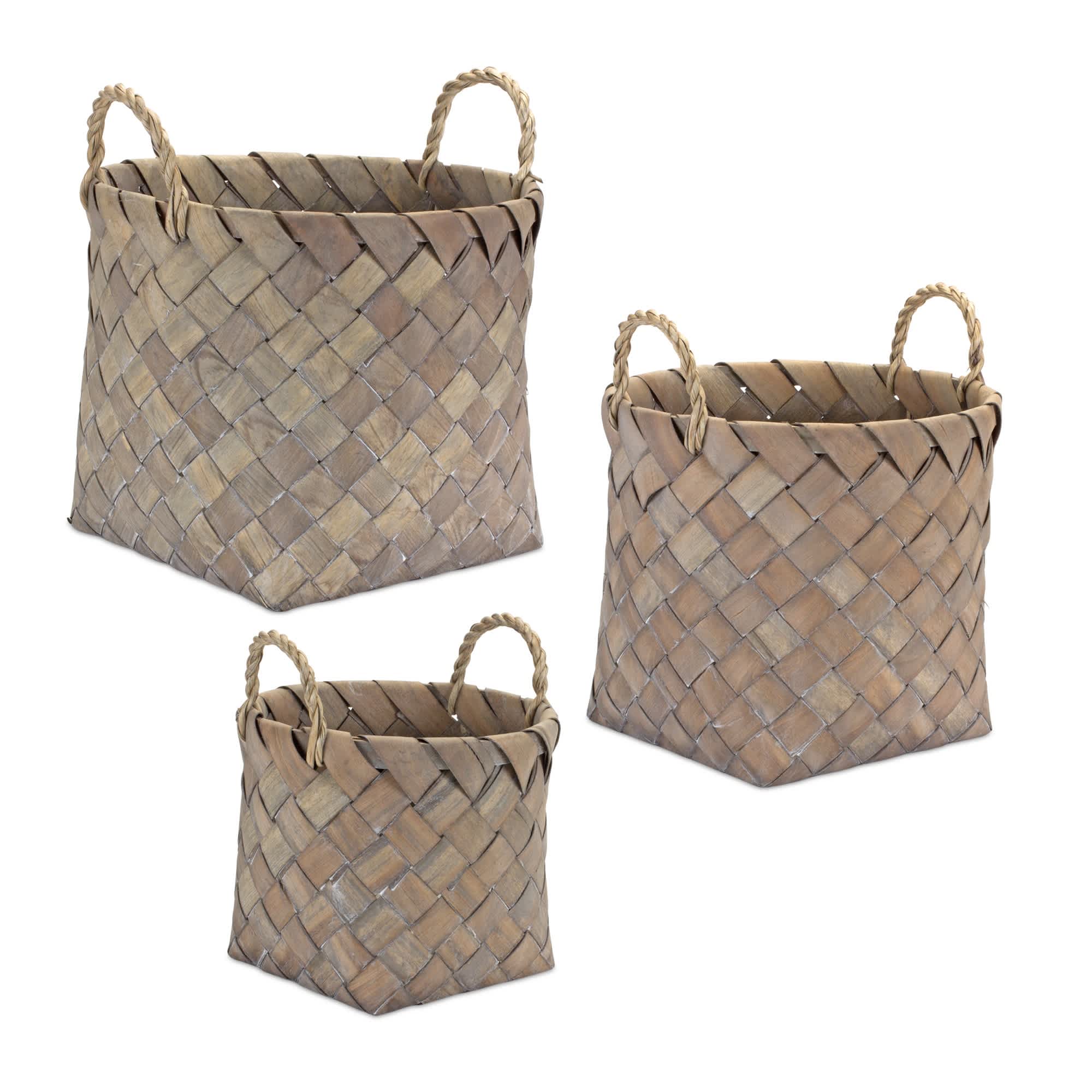 Melrose International 85166DS Wicker Basket Set of 3