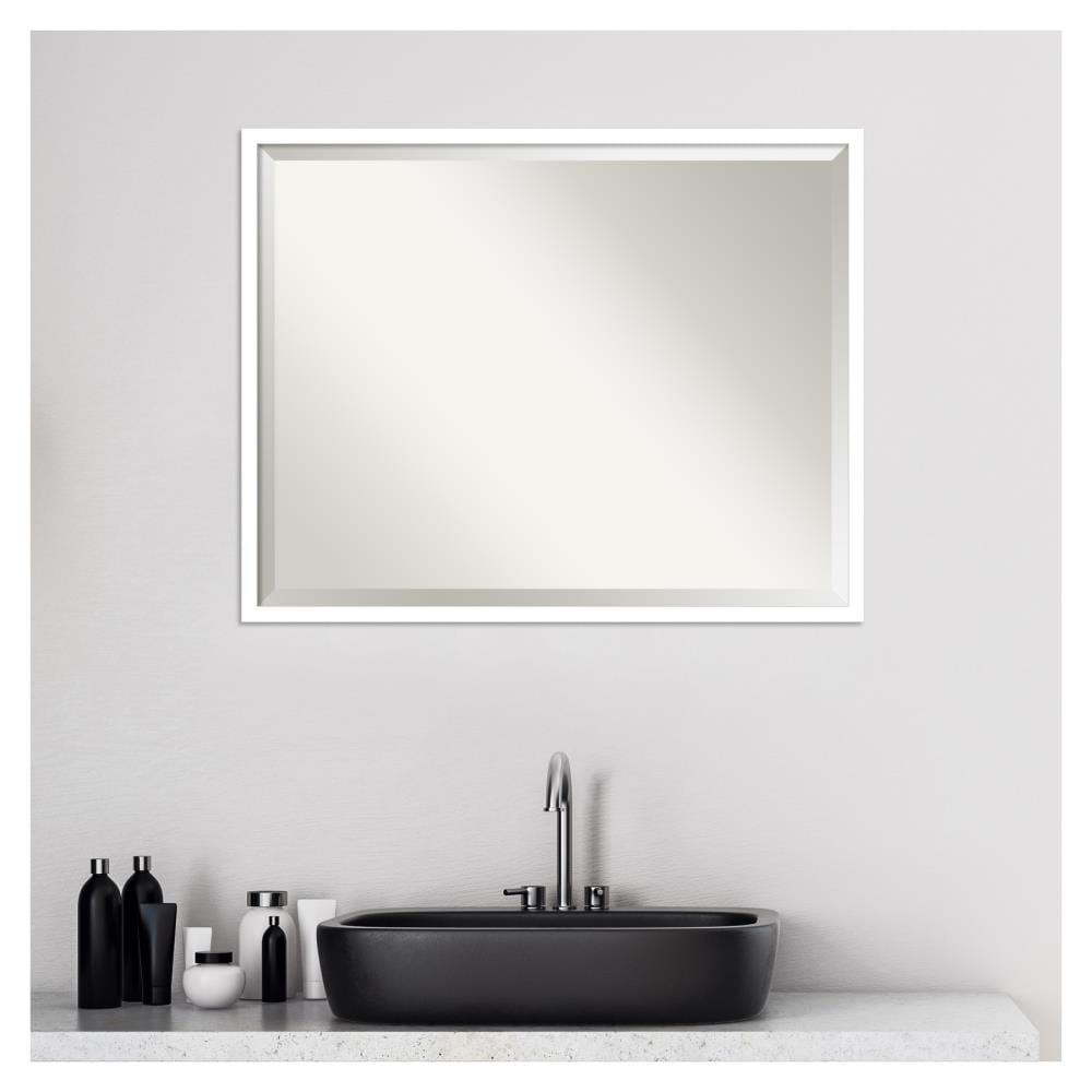 Amanti Art Svelte White Frame Collection 29-in x 22-in Framed Bathroom ...