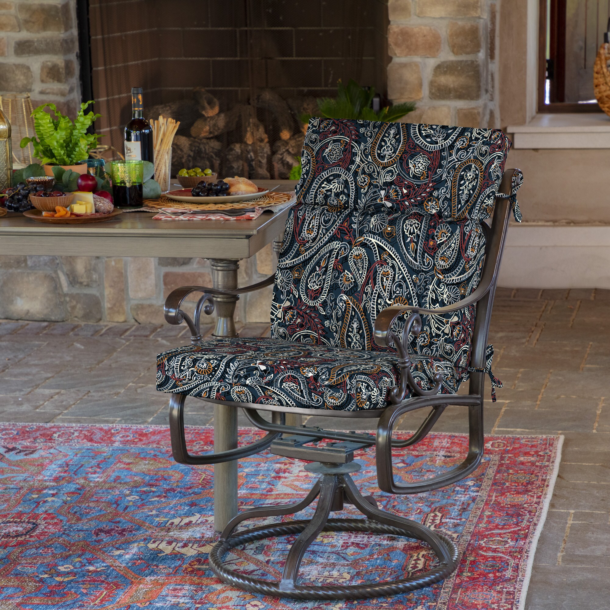 Paisley outdoor chair cushions hot sale