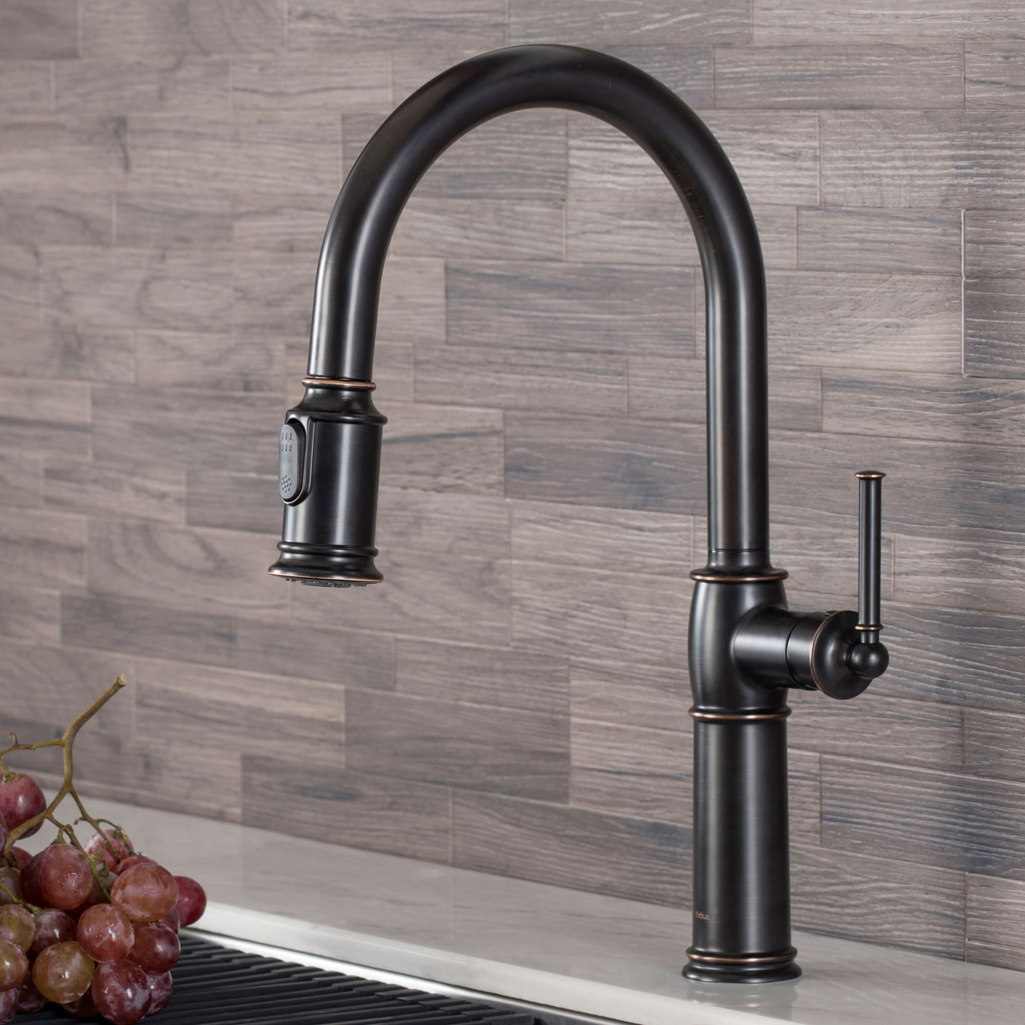 Kraus KPF-1682ORB Sellette Oil Rubbed Bronze Single Handle Deck-mount Pull-down Kitchen Faucet