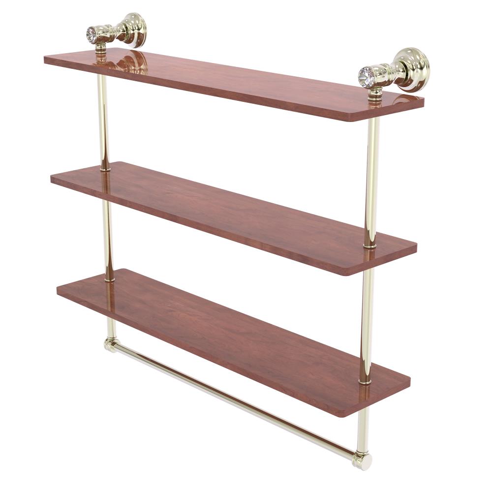 Allied Brass CC-5-22-TB-IRW-PNI Carolina Crystal Polished Nickel 3 -Tier Wall mount Bathroom Shelf ( 22-in x 19.7-in x 5-in )
