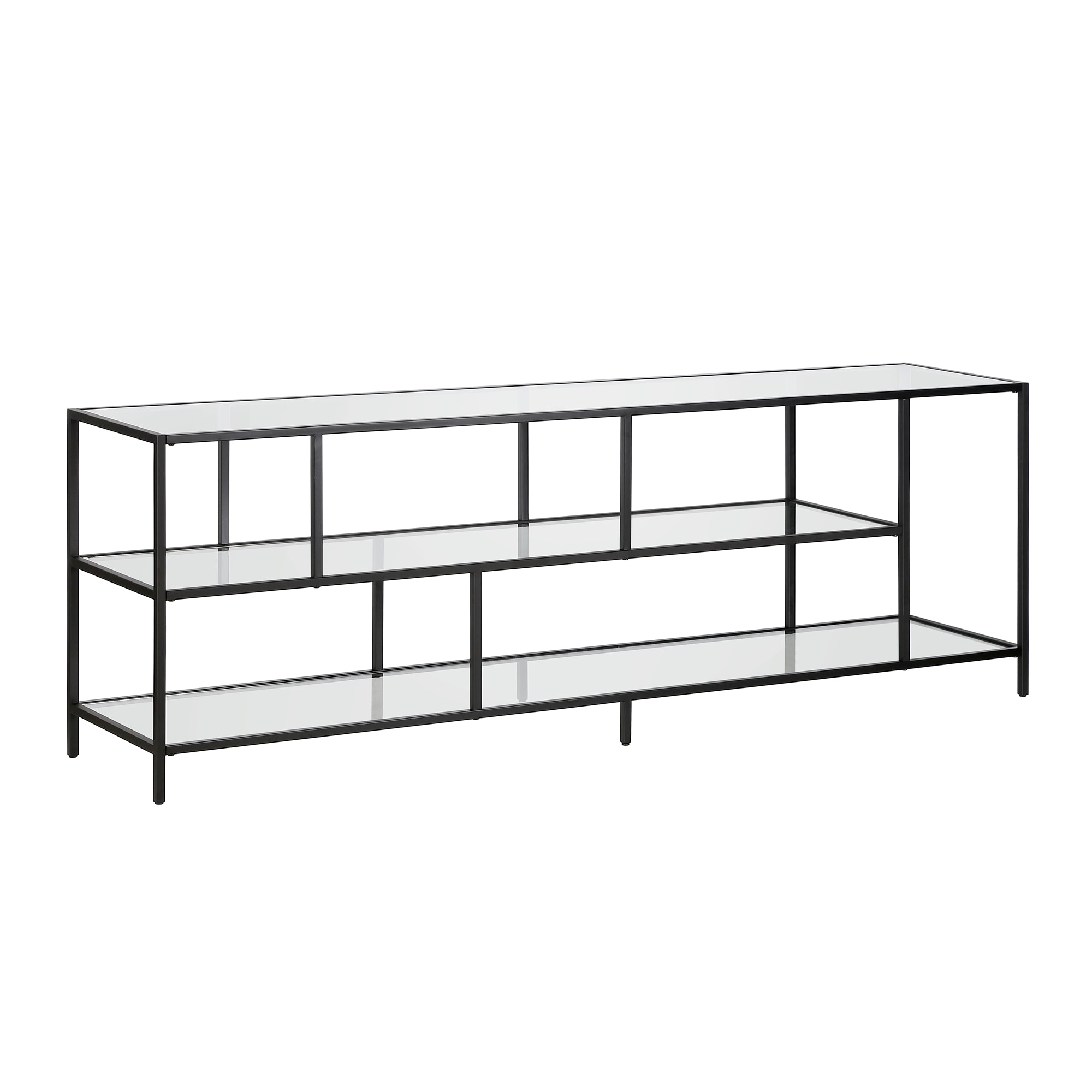 Hailey Home TV0579 Sawyer Modern/Contemporary Blackened bronze/glass TV stand ( Accommodates TVs up to 60-in )