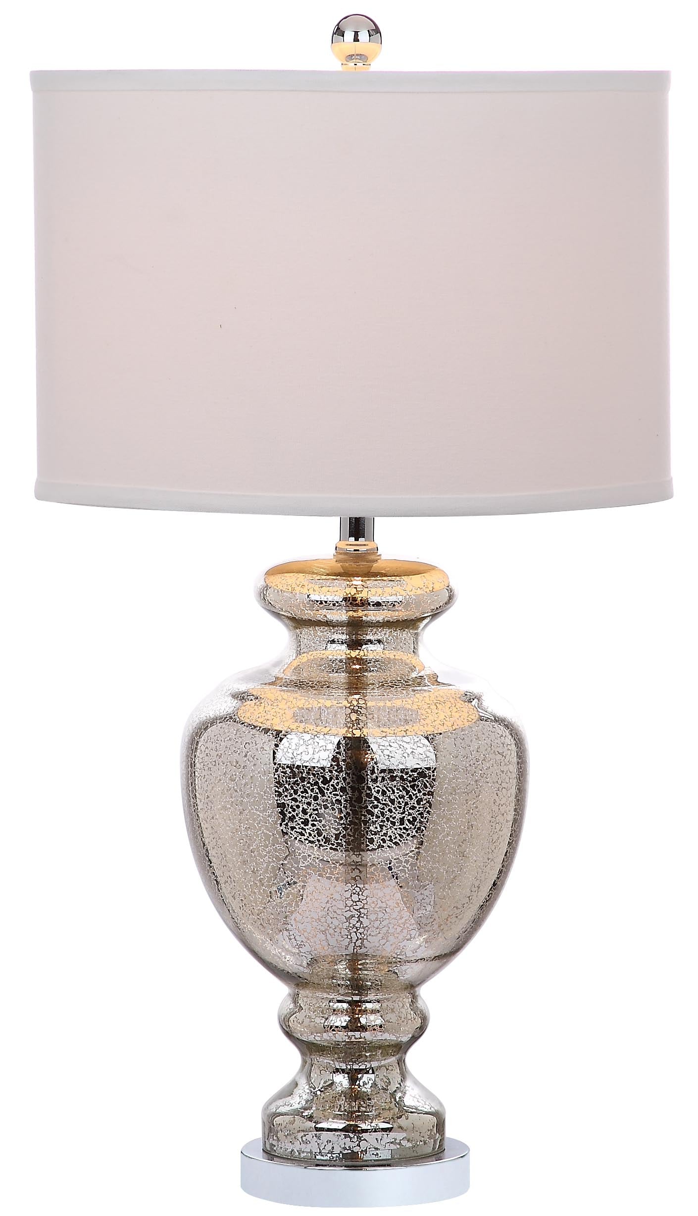 Mercury Silver Crackle Glass 28" Table Lamp Duo - Traditional Charm