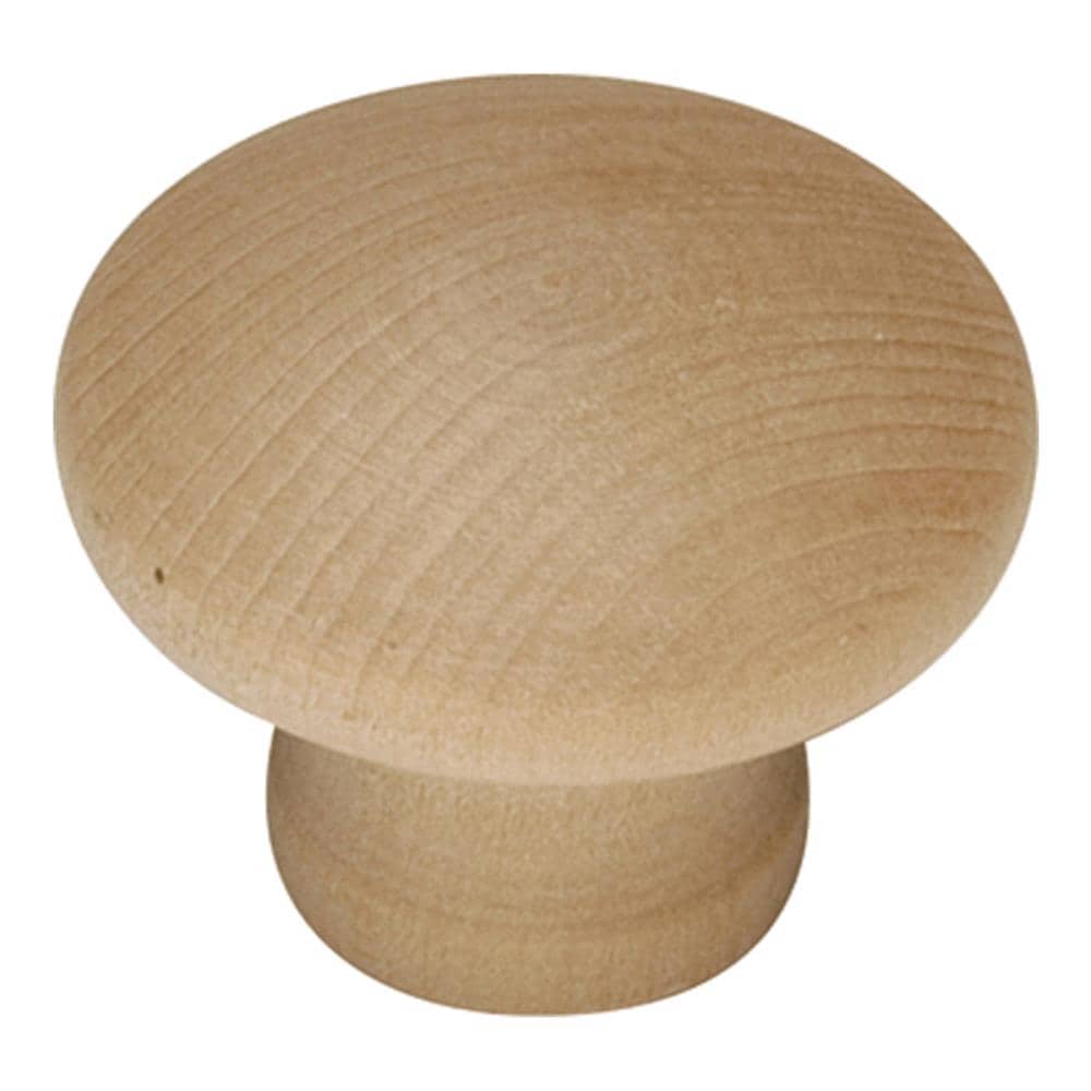 Hickory Hardware P184-UW Natural Woodcraft Unfinished Wood Mushroom Traditional Cabinet Knob (2-Pack)